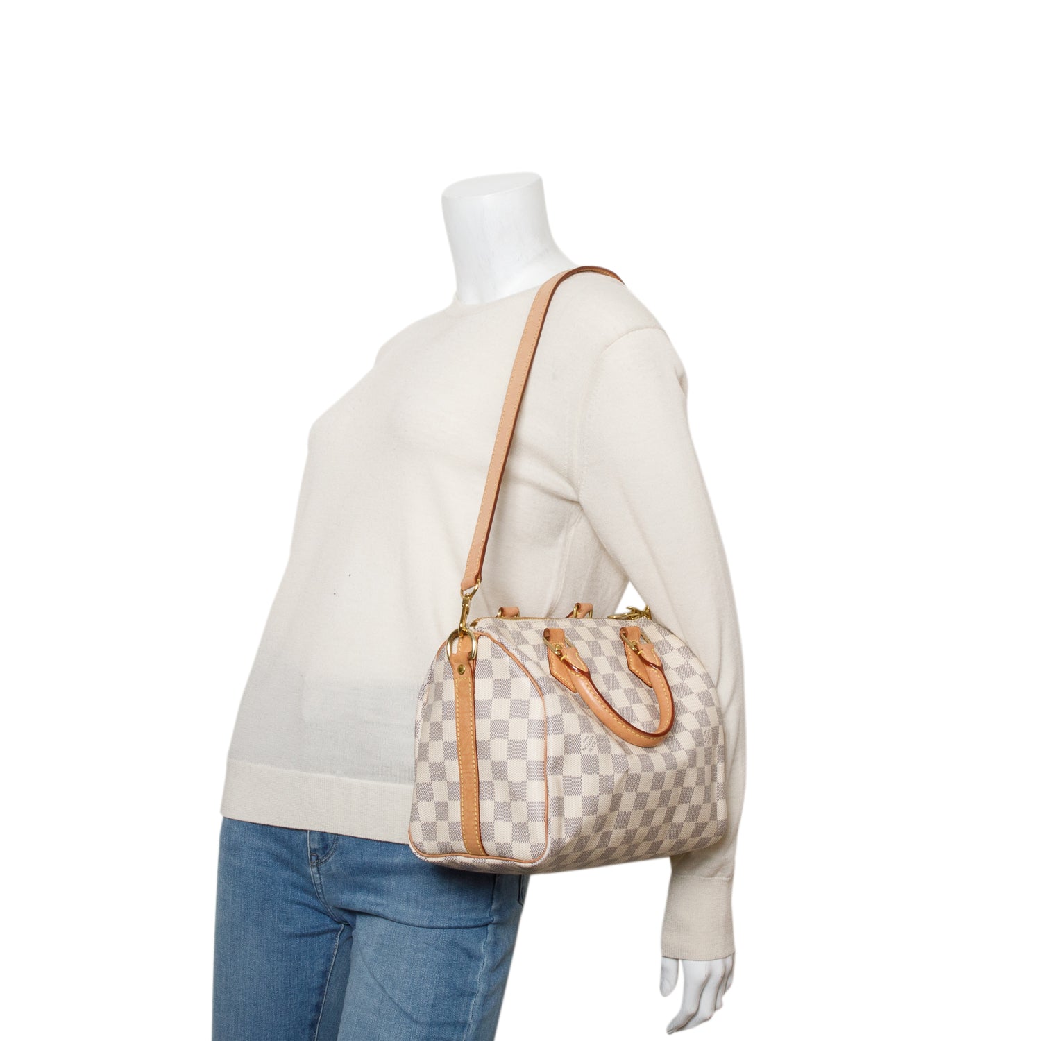Louis Vuitton 2020 Damier Azur Speedy Bandouliere 25 w/ Box & Strap