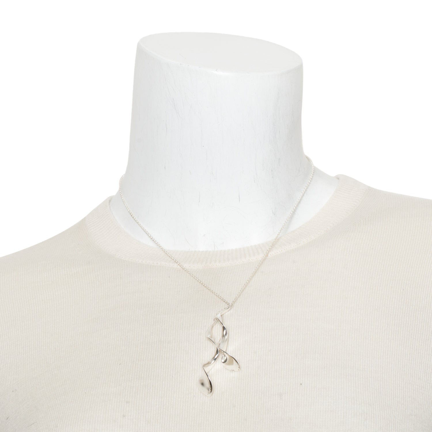 Tiffany & Co. Frank Gehry Sterling Silver Double Orchid Twist Pendant Necklace