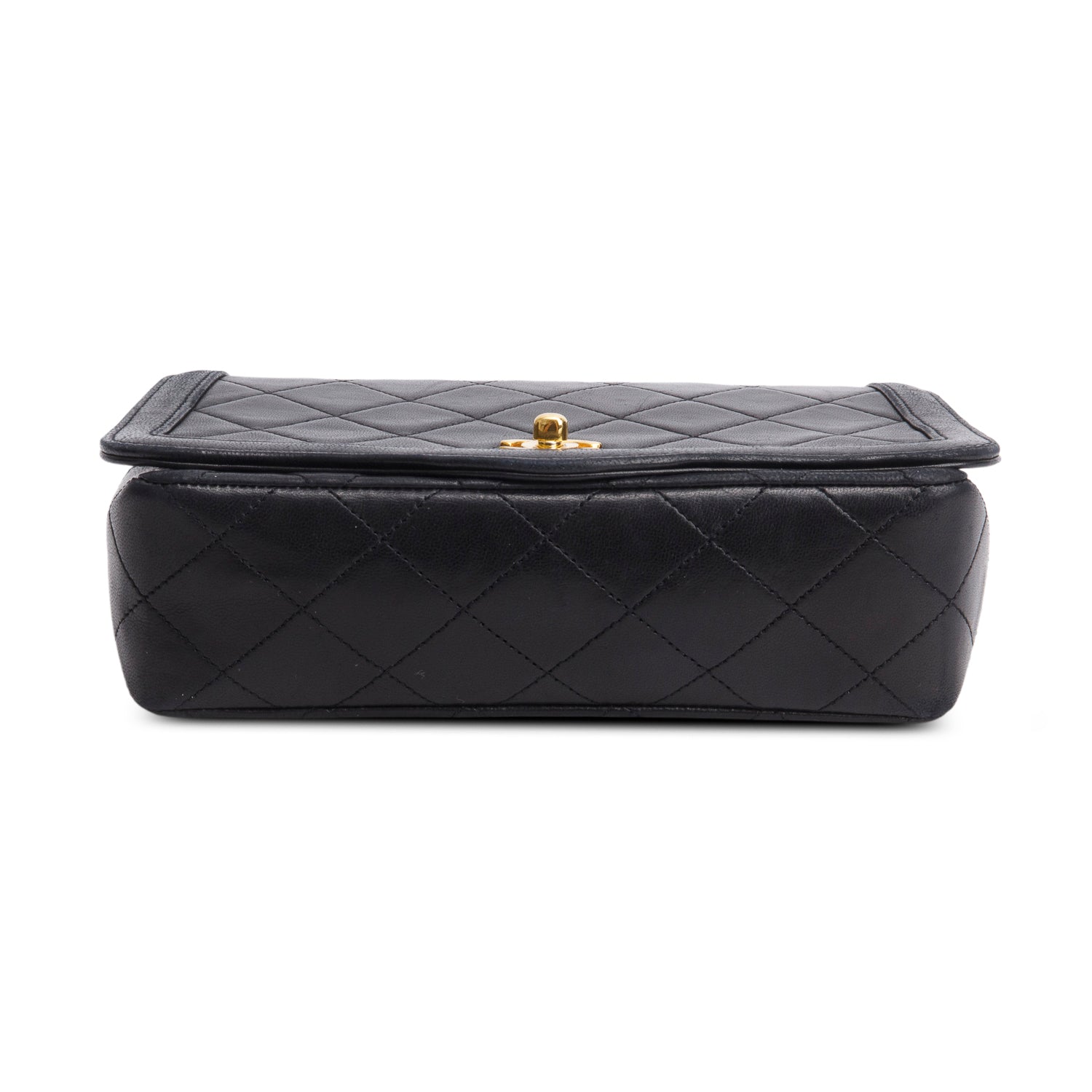 Chanel Vintage Black Lambskin Quilted Diana Flap w/ Box, Pouch & Authenticity Card