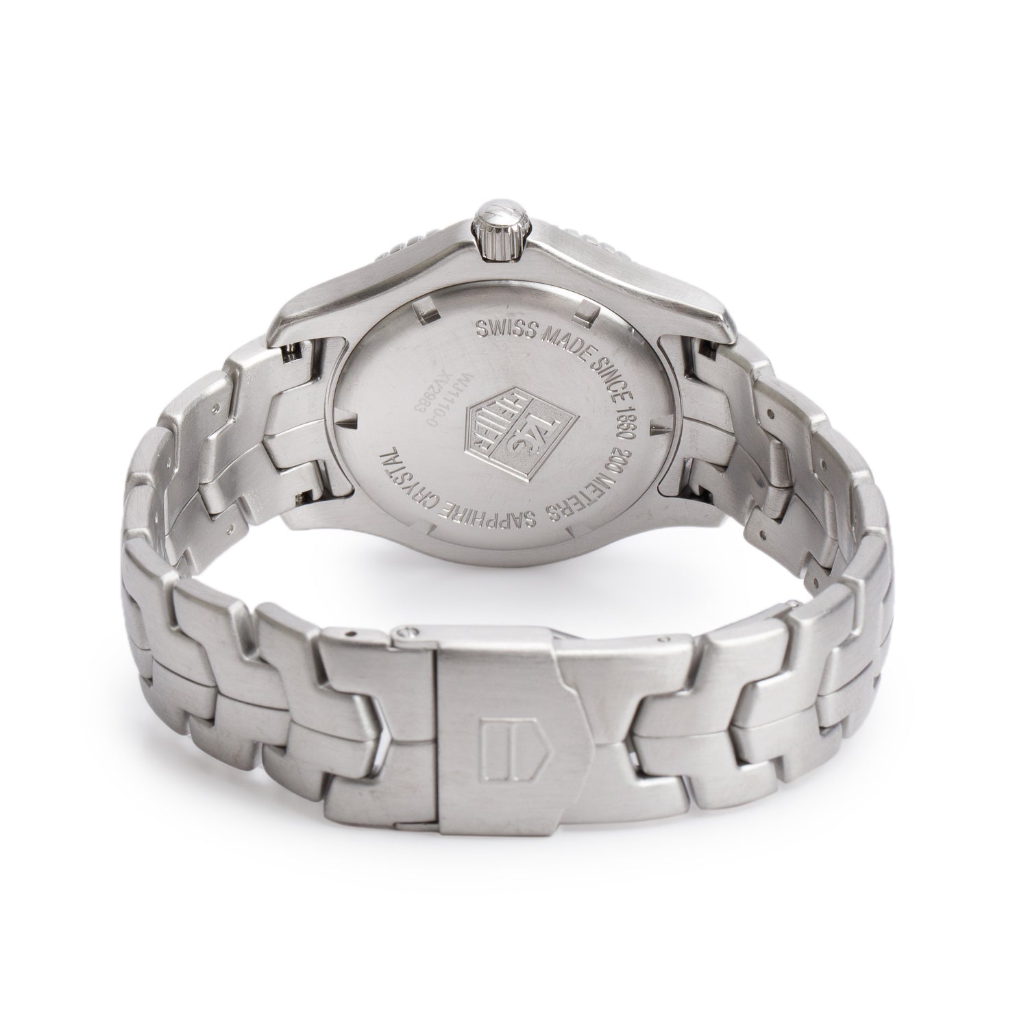 Tag Heuer Stainless Steel Link 39 MM Quartz Watch Black Dial WJ1110 w/ Box