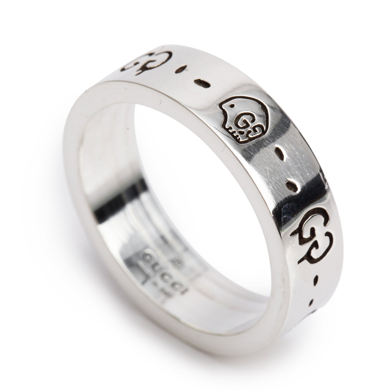 Gucci Sterling Silver Ghost Ring, Size 21 9.25