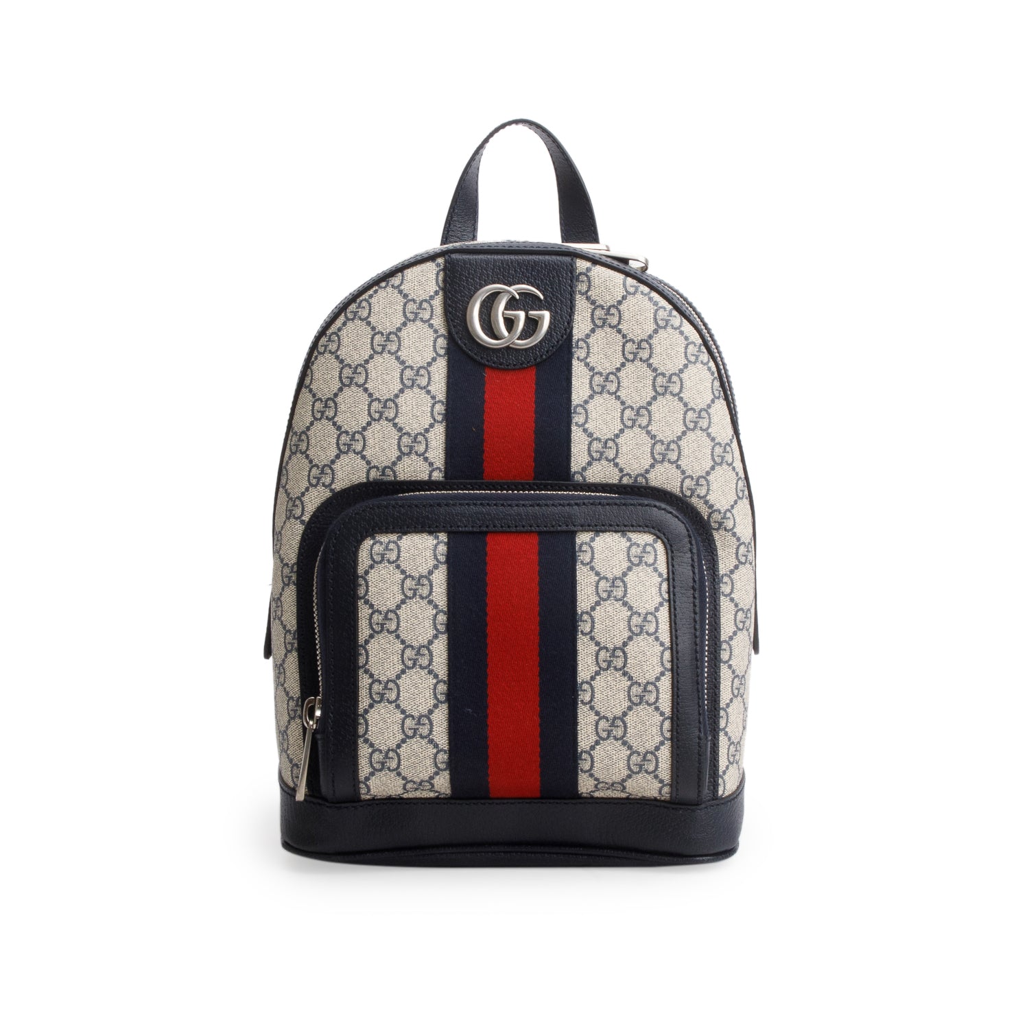 Gucci GG Supreme Monogram Textured Dollar Calfskin Web Small Ophidia Day Backpack w/ Box