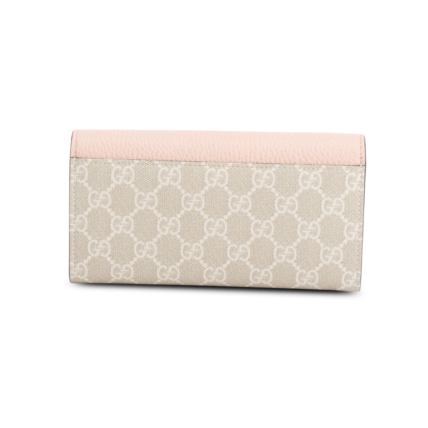 Gucci Pink Dollar Calfskin GG Supreme Monogram Petite GG Marmont Wallet on Chain w/ Box