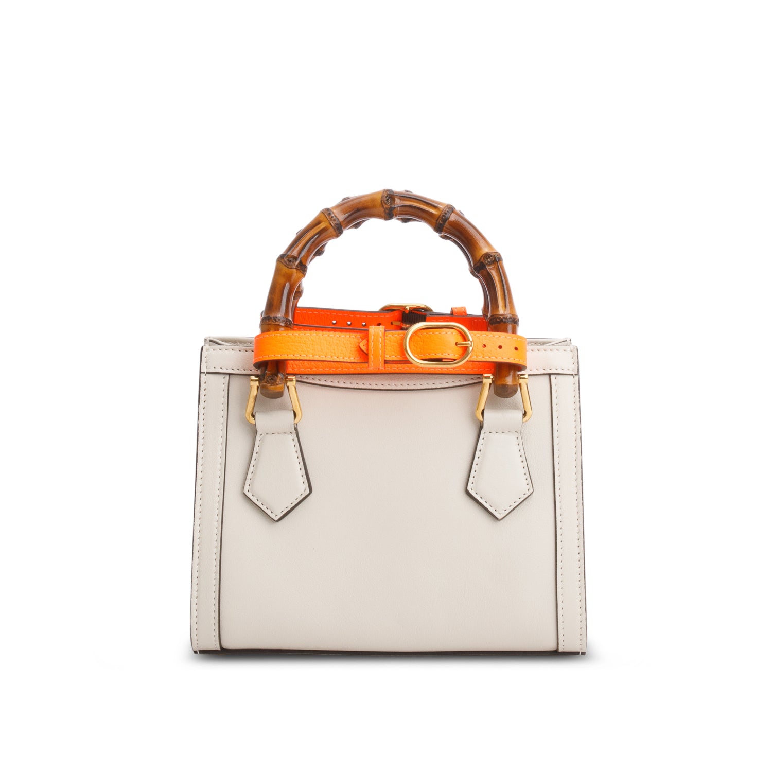 Gucci Cream Wonka Grain Calfskin Mini Diana Tote Bag w/ Strap