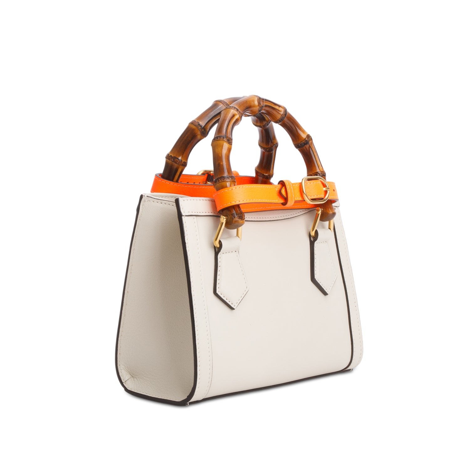 Gucci Cream Wonka Grain Calfskin Mini Diana Tote Bag w/ Strap