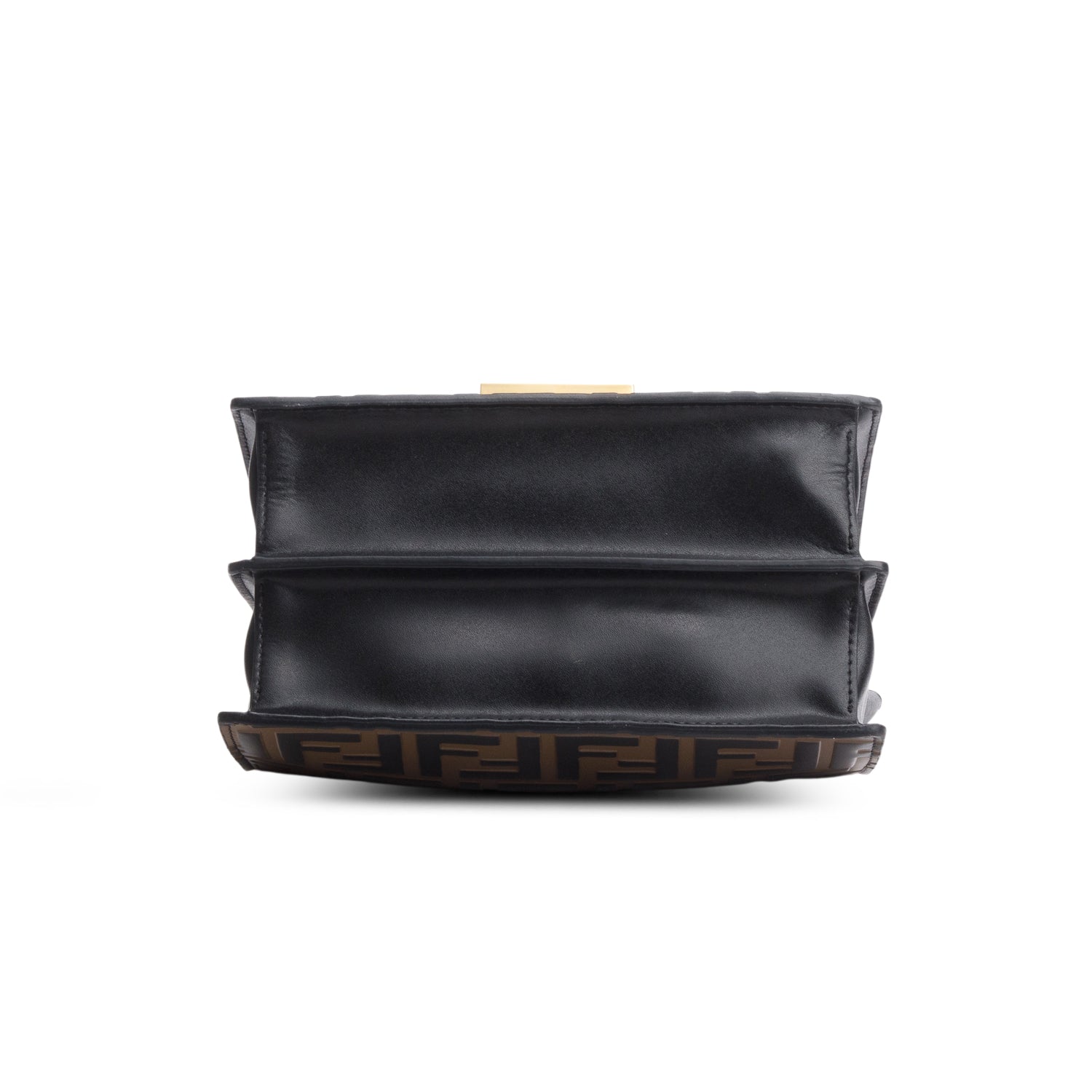 Fendi Vitello Liberty Bi-Color FF 1974 Embossed Small Kan U Shoulder Bag w/ Straps