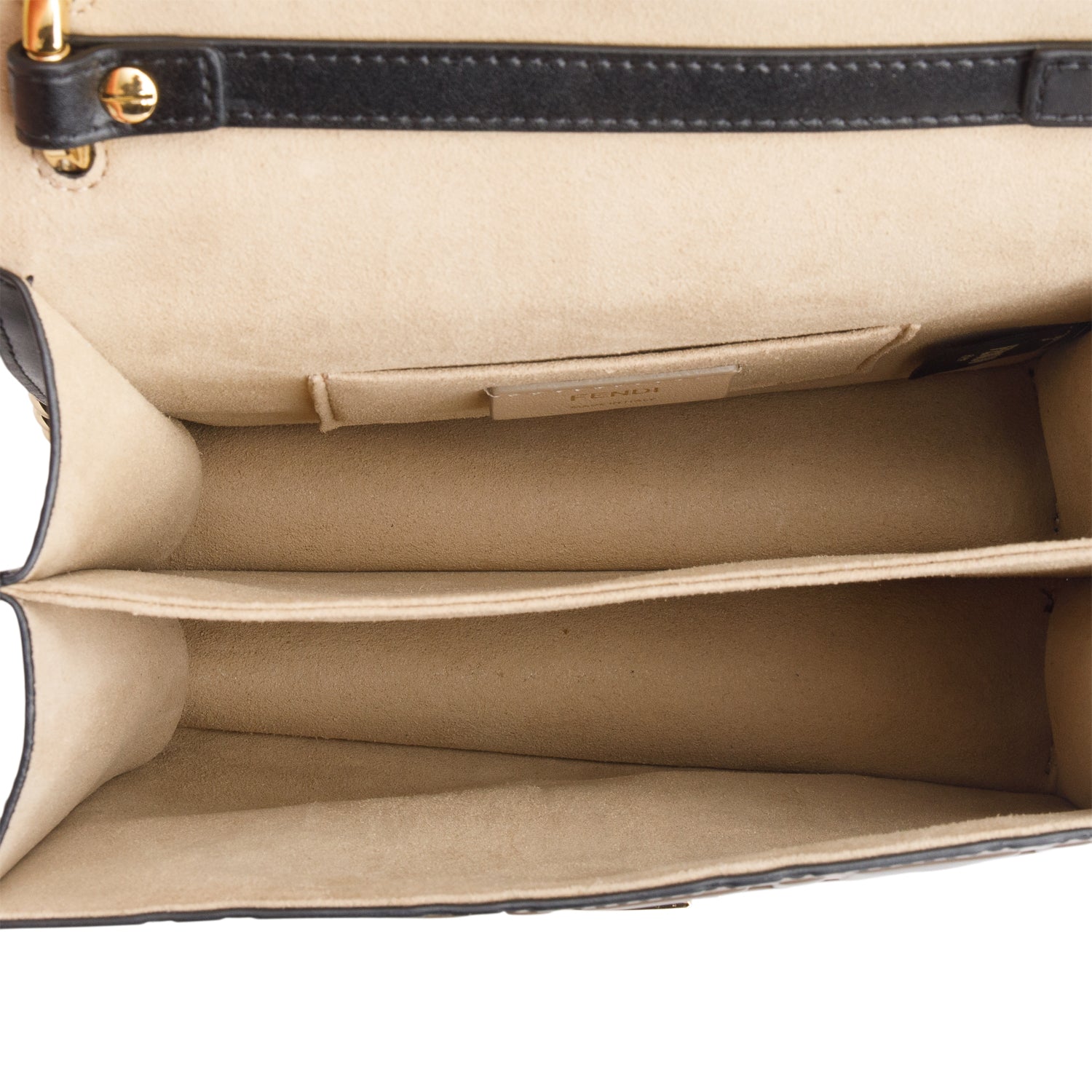 Fendi Vitello Liberty Bi-Color FF 1974 Embossed Small Kan U Shoulder Bag w/ Straps