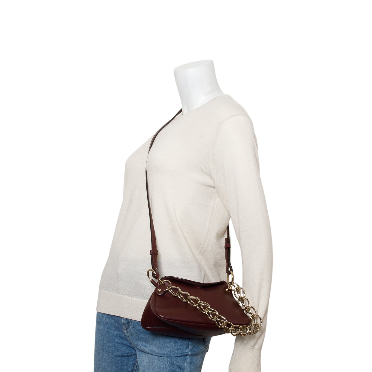 Chloe 2022 Burgundy Calfskin Mini Juana w/ Strap