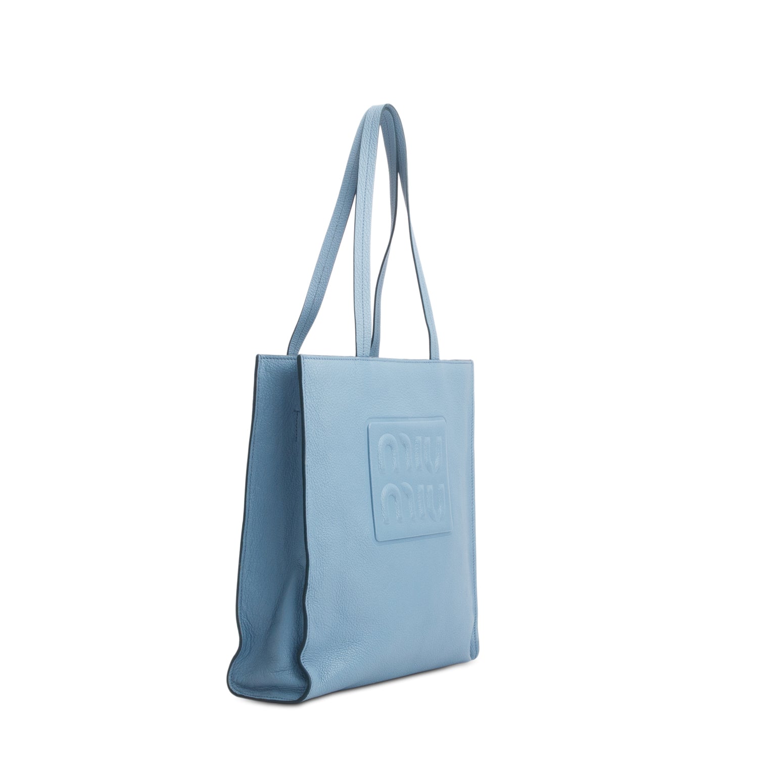 Miu Miu Bue Madras Leather Tote w/ Strap