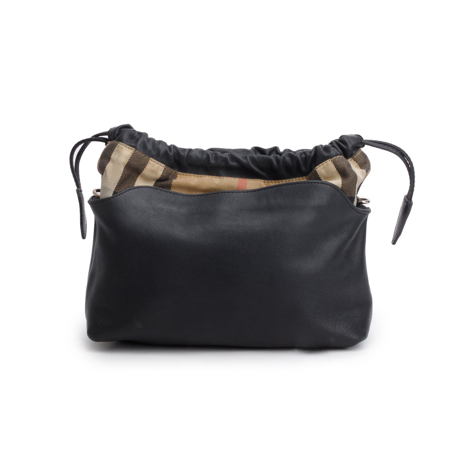 Burberry Black Calfskin House Check Little Crush Crossbody