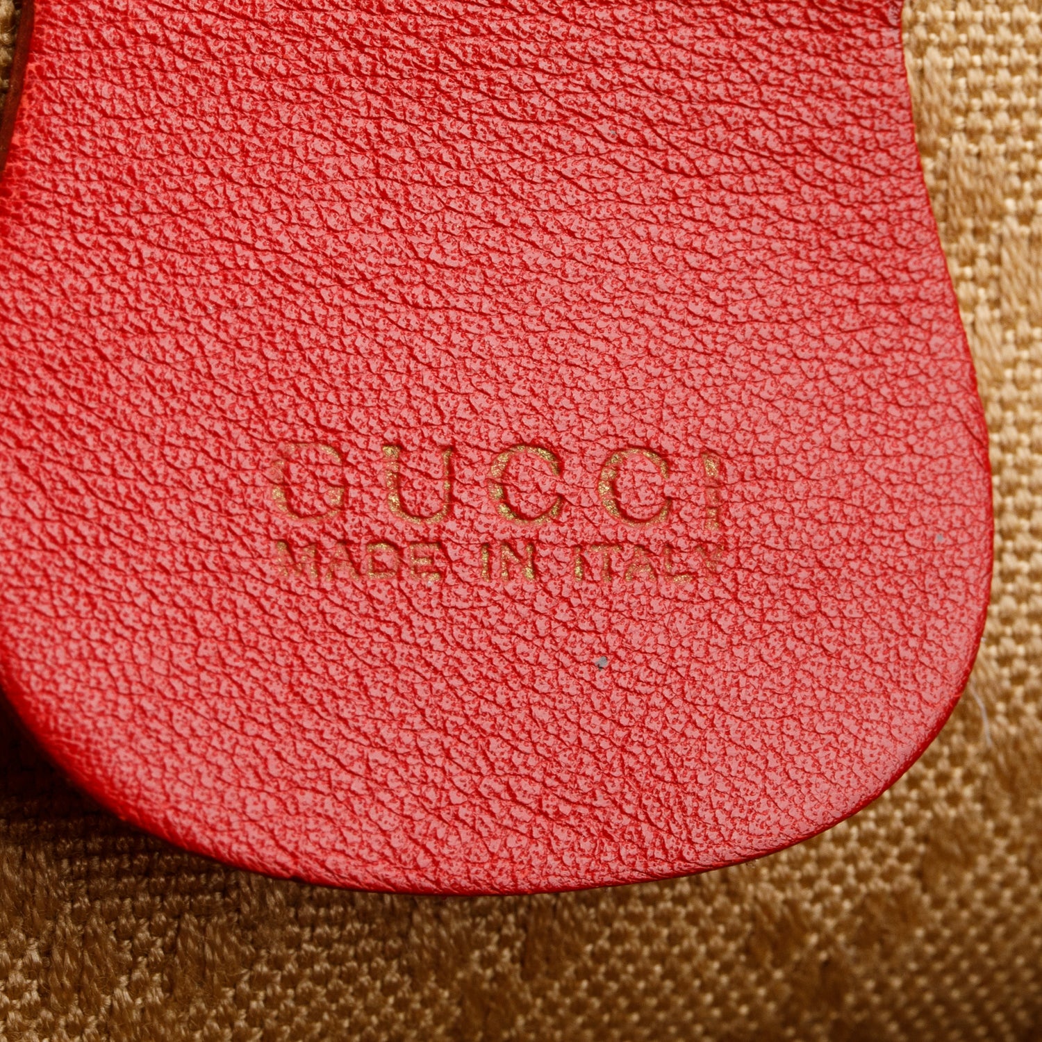 Gucci Red Glossy Calfskin Bamboo Backpack