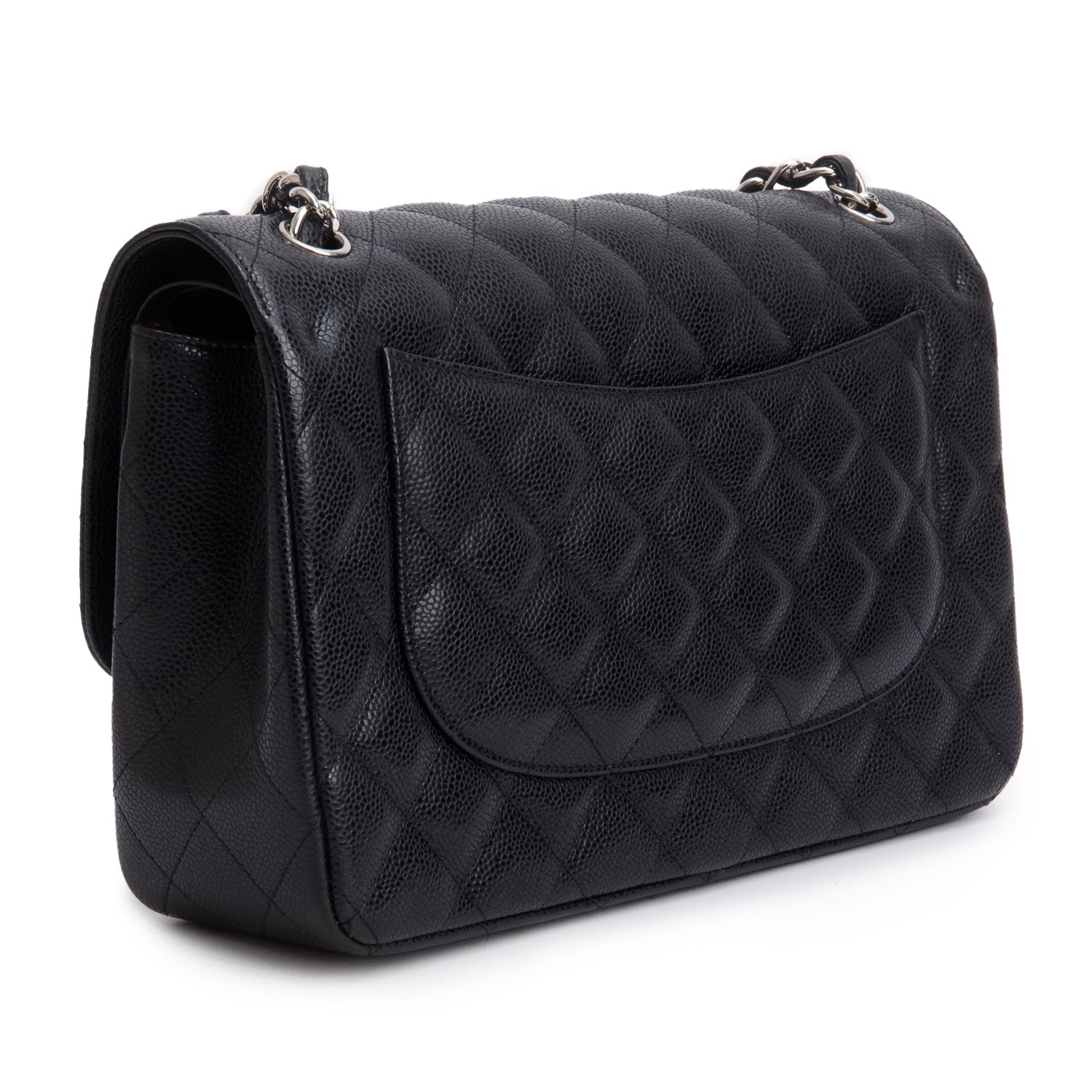 Chanel Black Caviar Jumbo Classic Double Flap Bag w/ Box, Authenticity Card & Receipt
