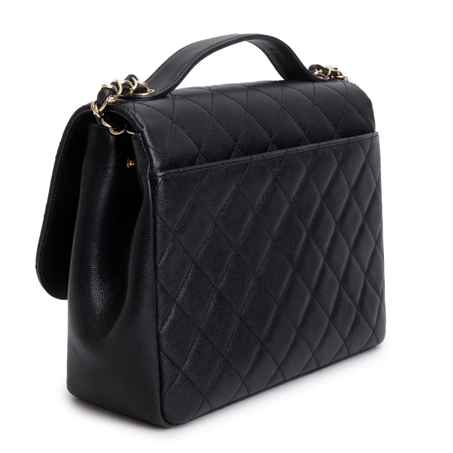 Chanel Black Caviar Quilted Large Business Affinity Flap w/ Authenticity Card & Receipt