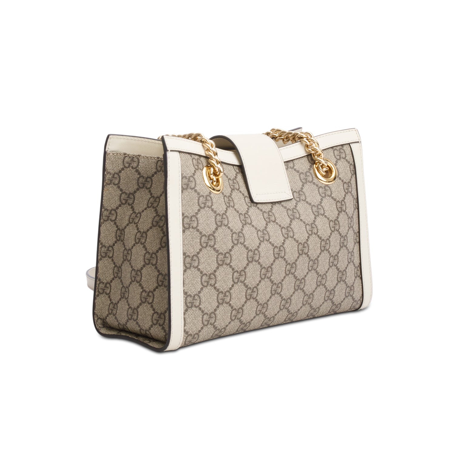 Gucci GG Supreme Monogram Moon Calfskin Small Padlock Tote