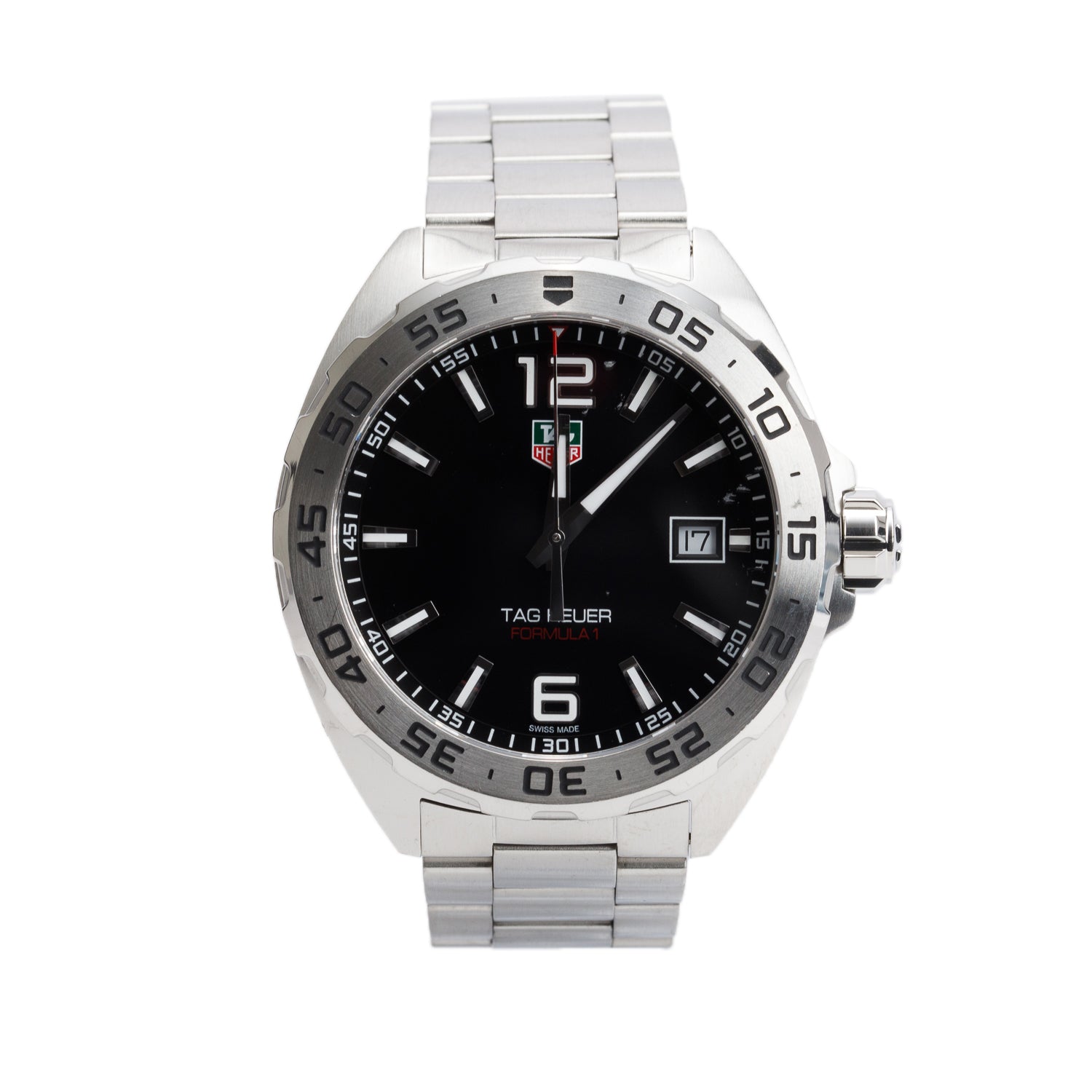 Tag Heuer Stainless Steel Formula 1 41 MM Quartz Watch Black Dial WAZ1112 w/ Box & Papers