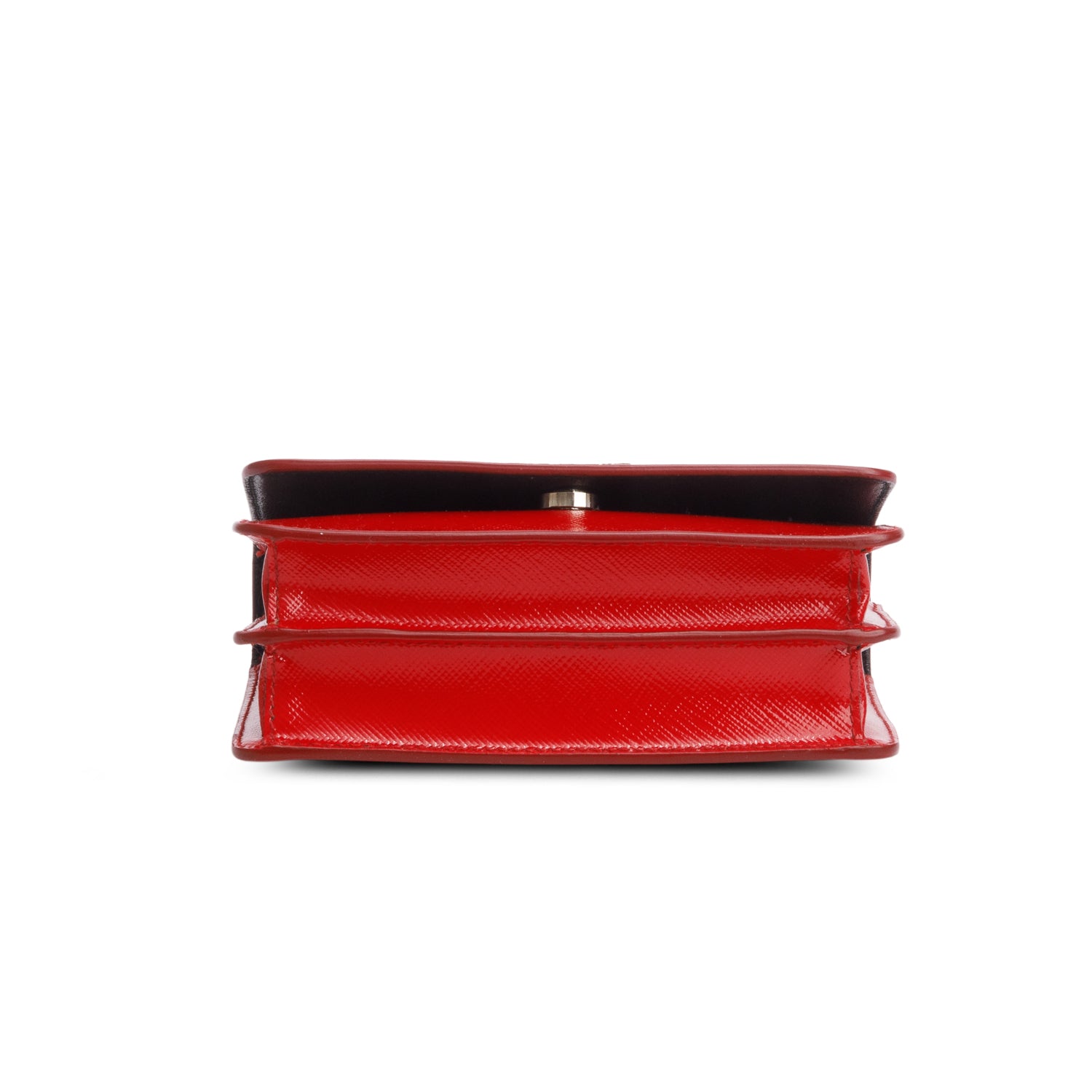 Prada Red Saffiano Vernice Wallet on Strap w/ Authenticity Card