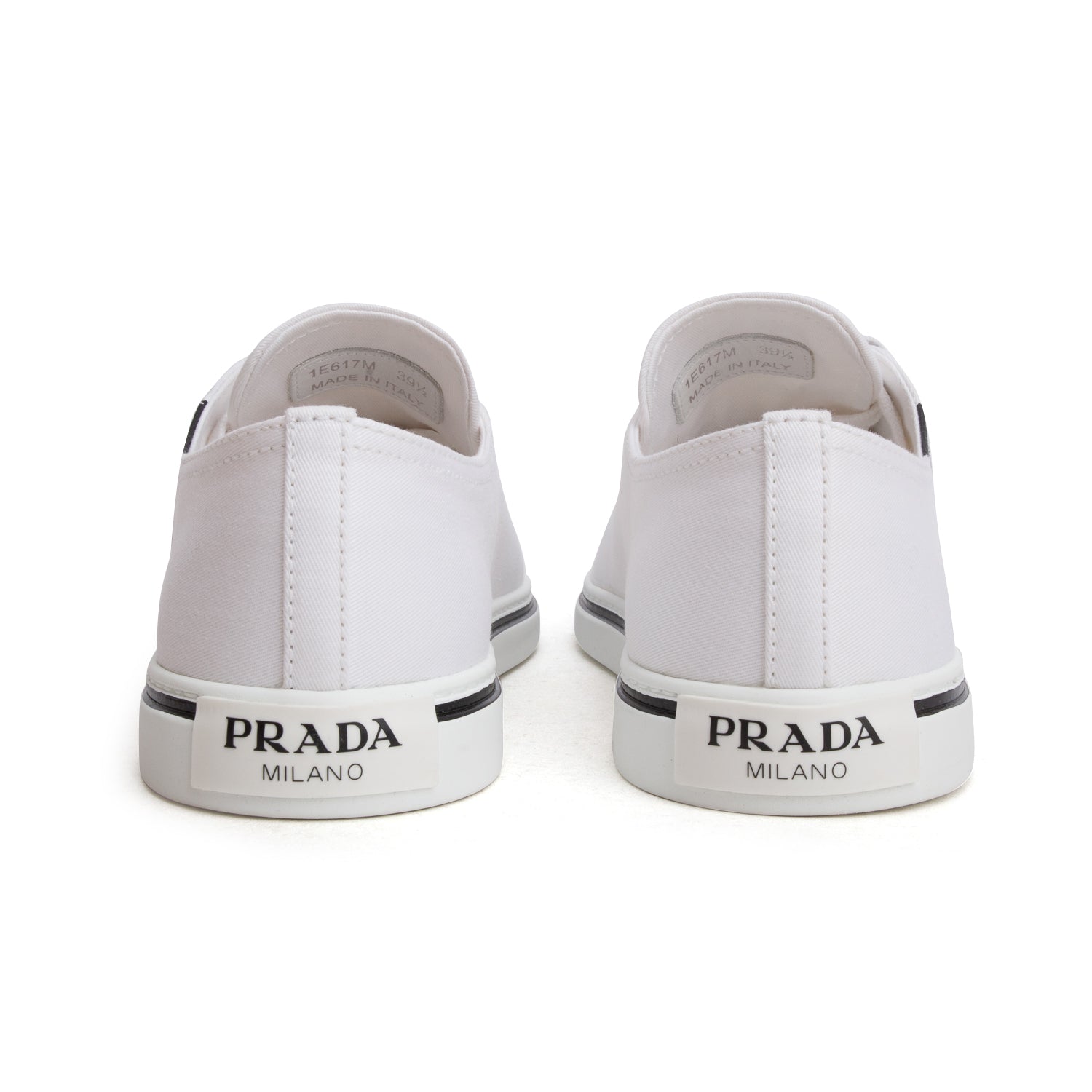 Prada White Canvas Gabardine Polka Sneakers, Women's Size 39.5