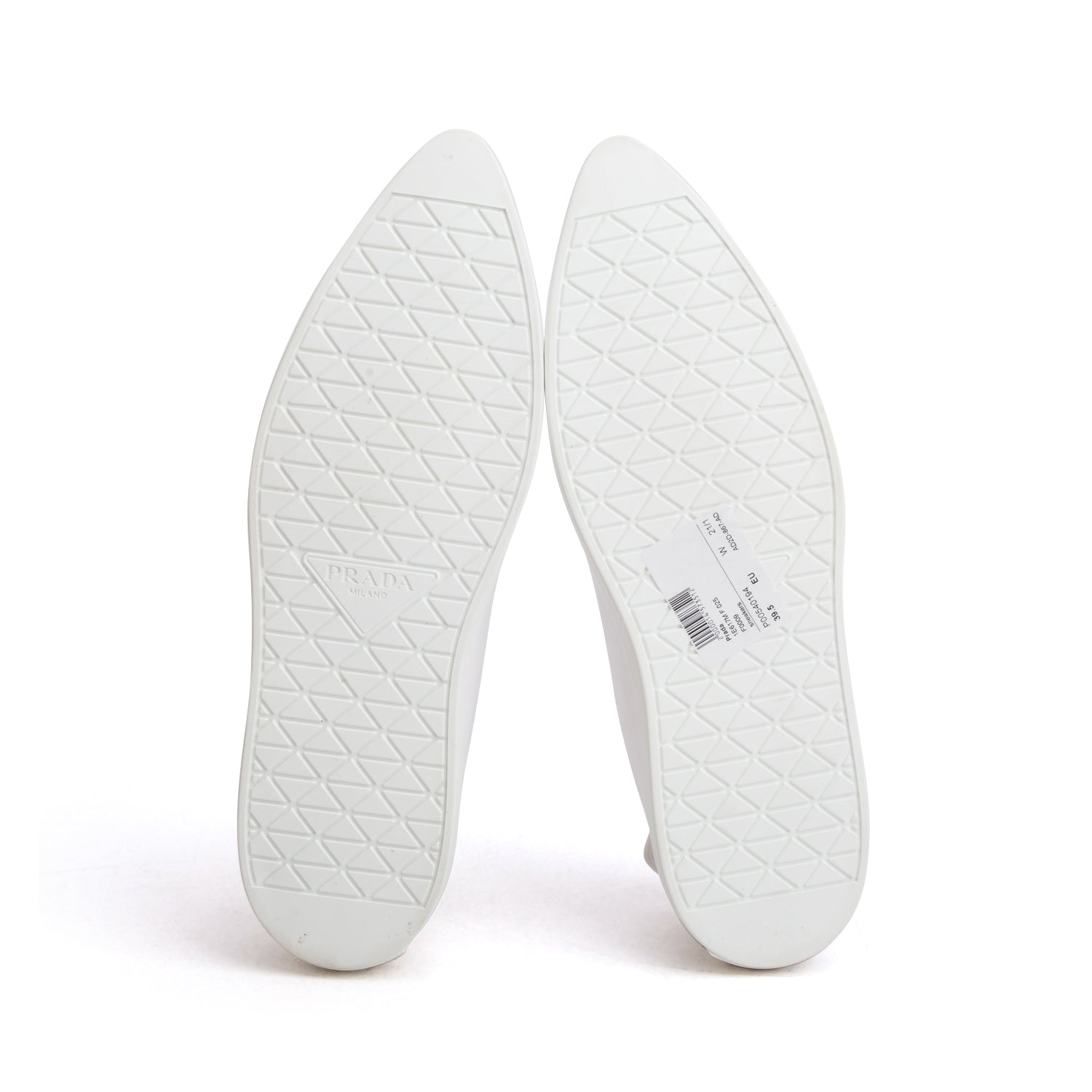 Prada White Canvas Gabardine Polka Sneakers, Women's Size 39.5