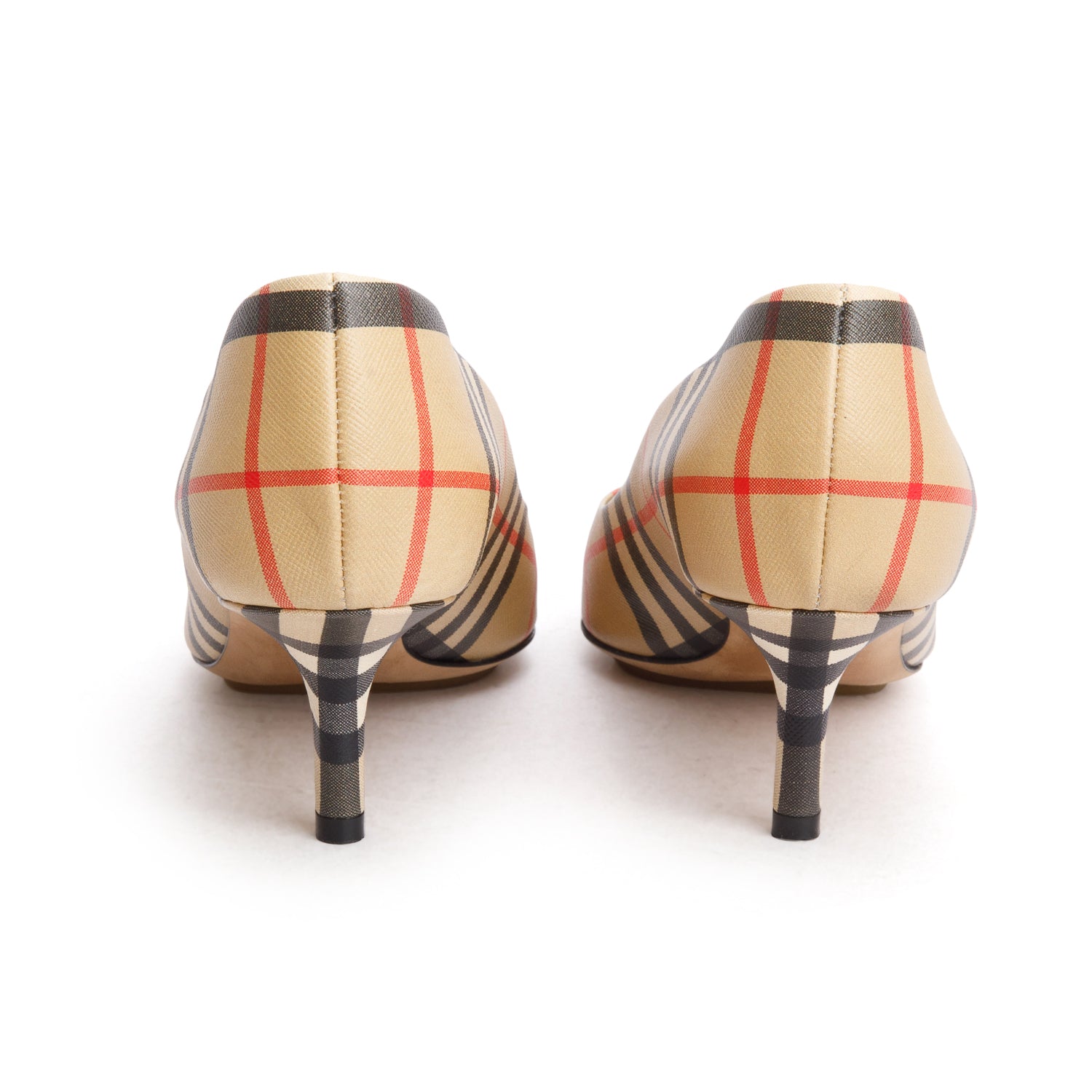 Burberry Beige Archive Check Aubri 55 Pumps, Women's Size 37
