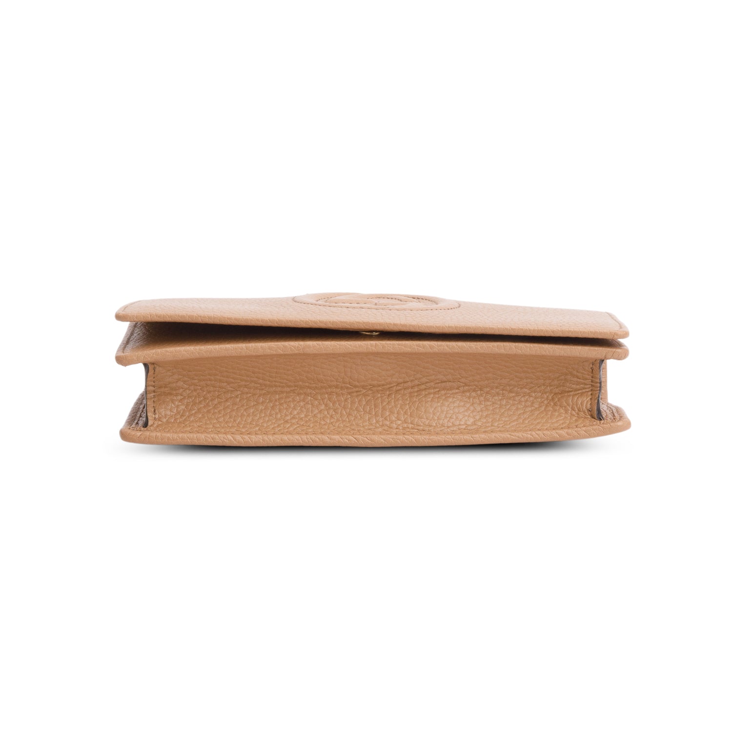 Gucci Brown Pebbled Calfskin Soho Wallet on Chain