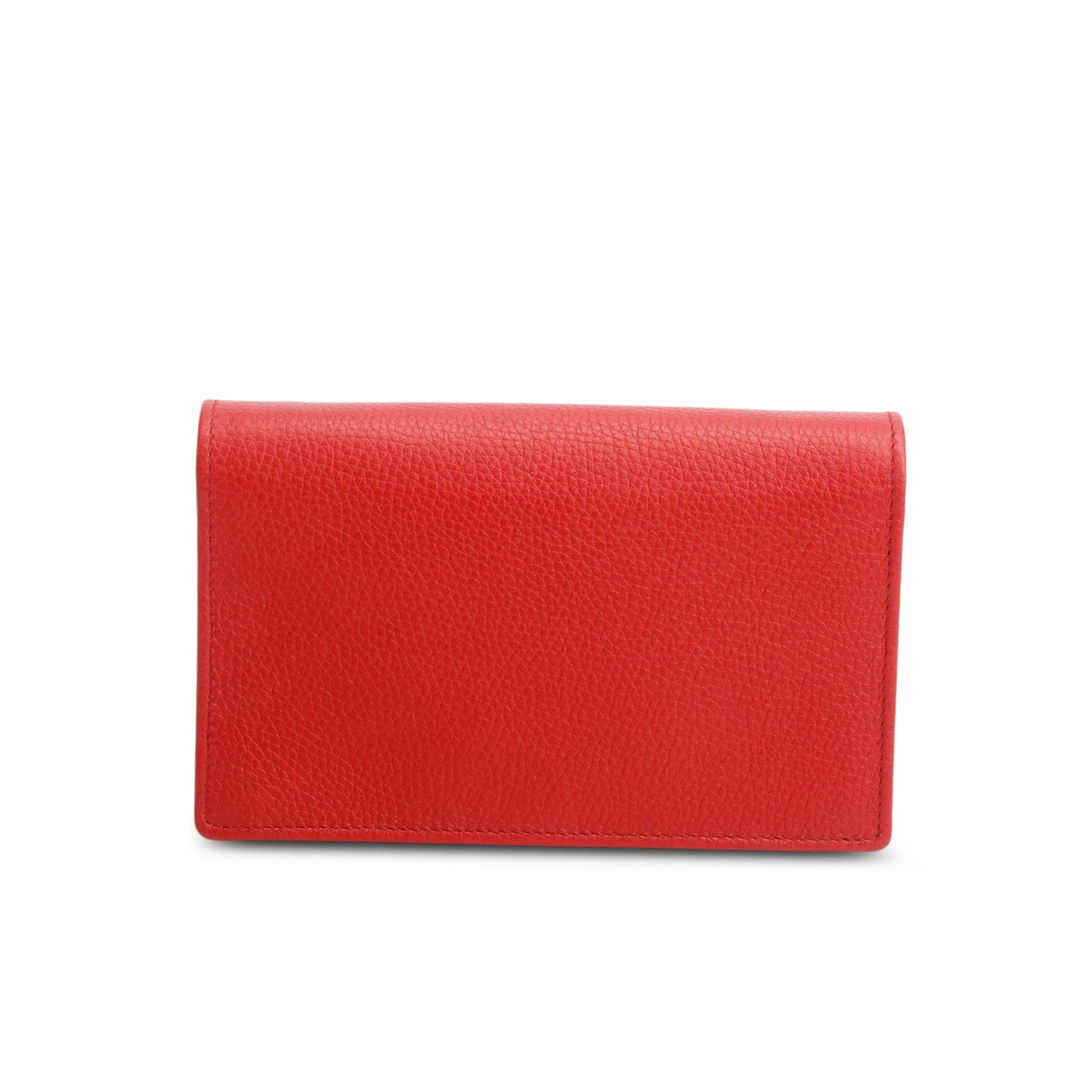 Gucci Red Pebbled Calfskin Soho Wallet on Chain