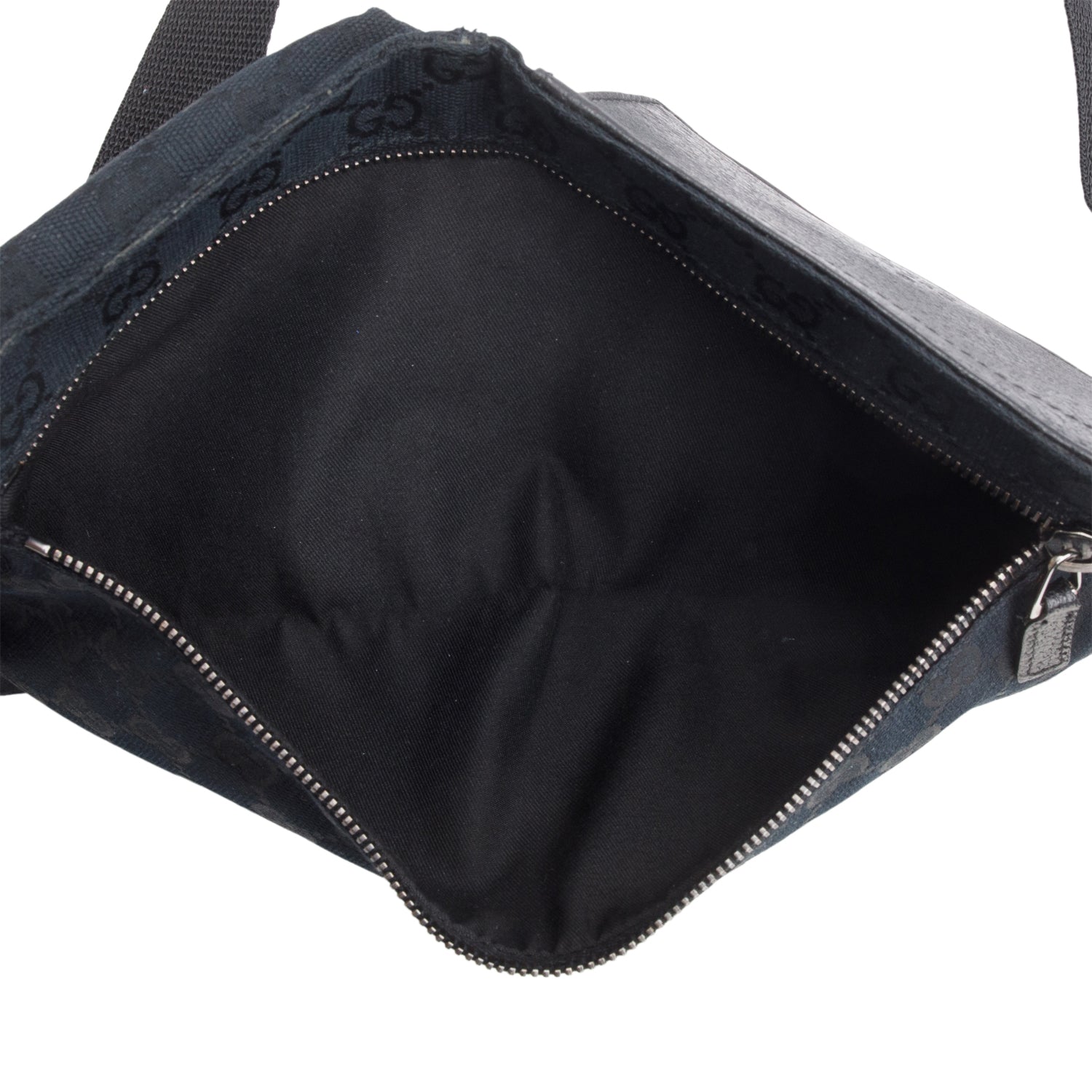 Gucci Black GG Monogram Double Pocket Belt Bag