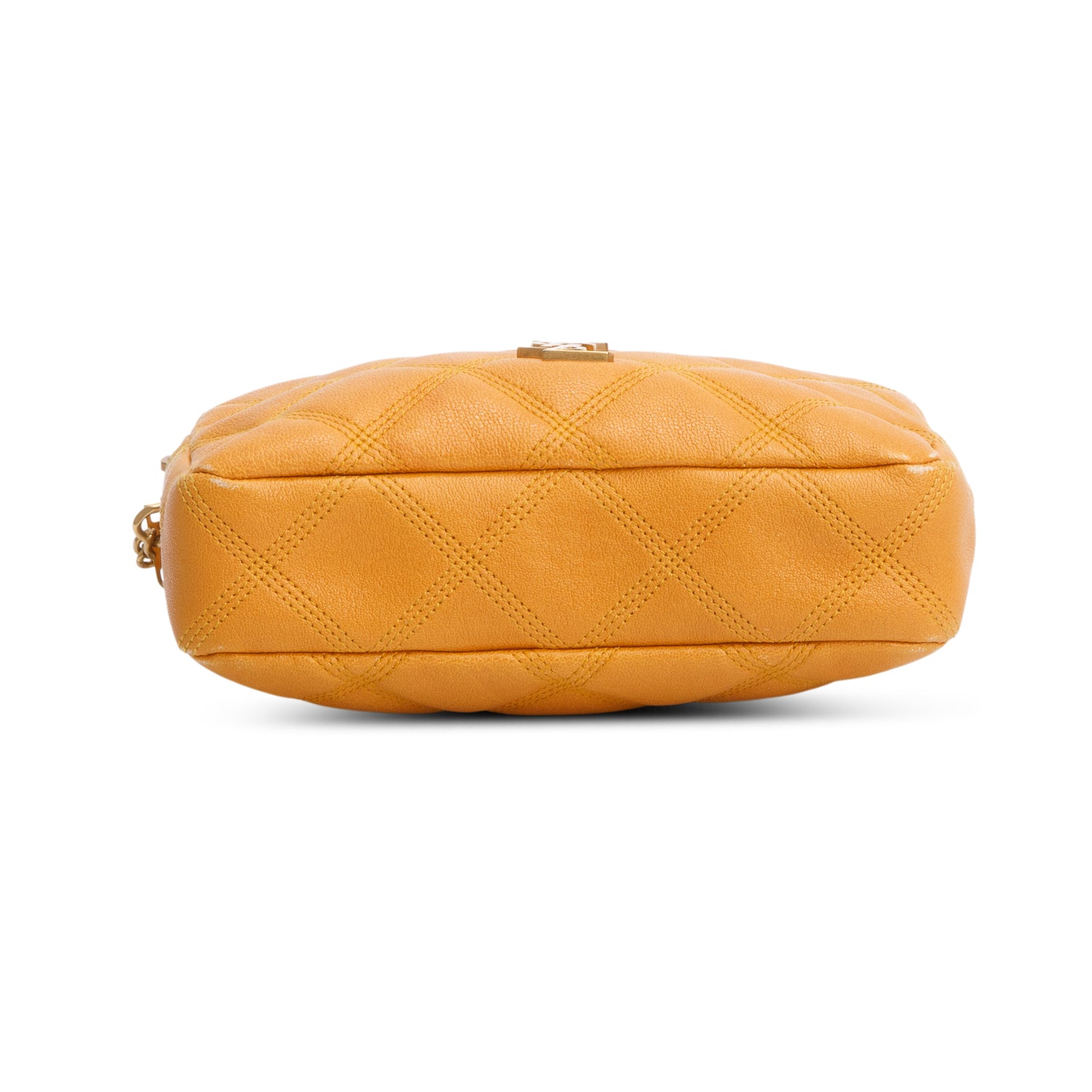 Saint Laurent 2020 Yellow Grained Lambskin Quilted Mini Becky Double Zip Bag w/ Box
