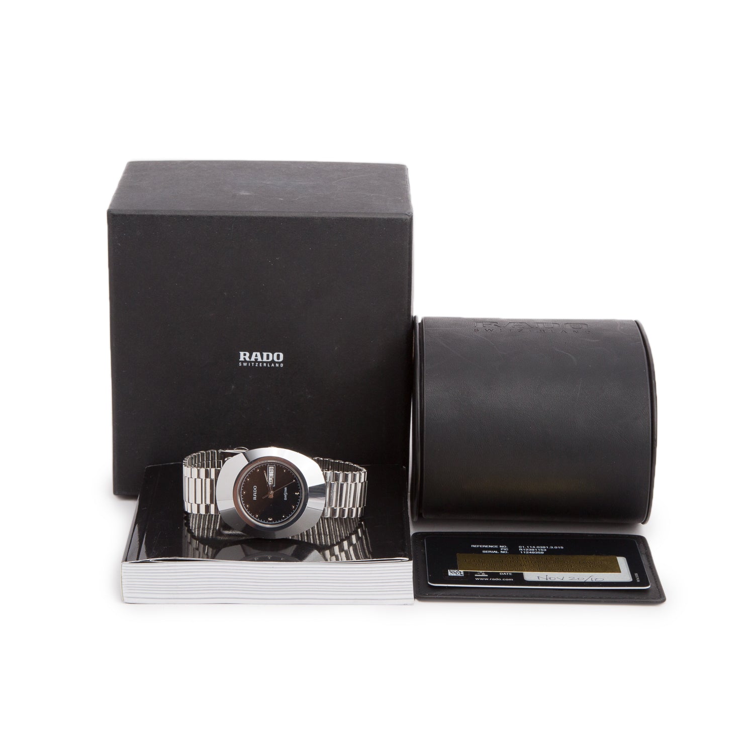 Rado Stainless Steel DiaStar 36 MM Quartz Watch Black Dial w/ Box & Papers