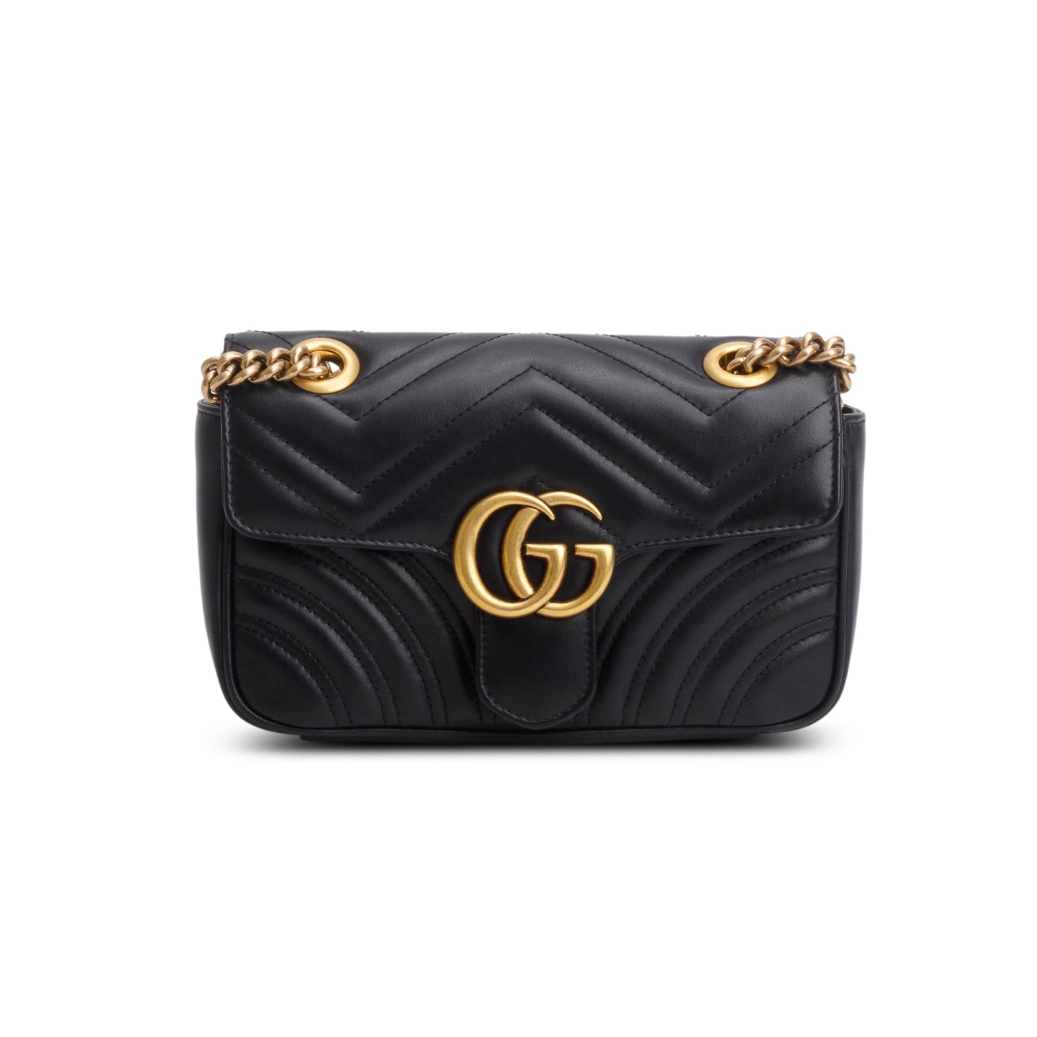 Gucci Black GG Marmont Matelasse Small Shoulder Bag w/ Box