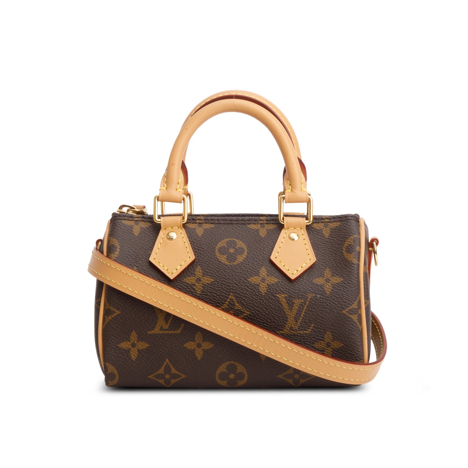 Louis Vuitton 2023 Monogram Nano Speedy Bandouliere w/ Box, Receipt & Strap