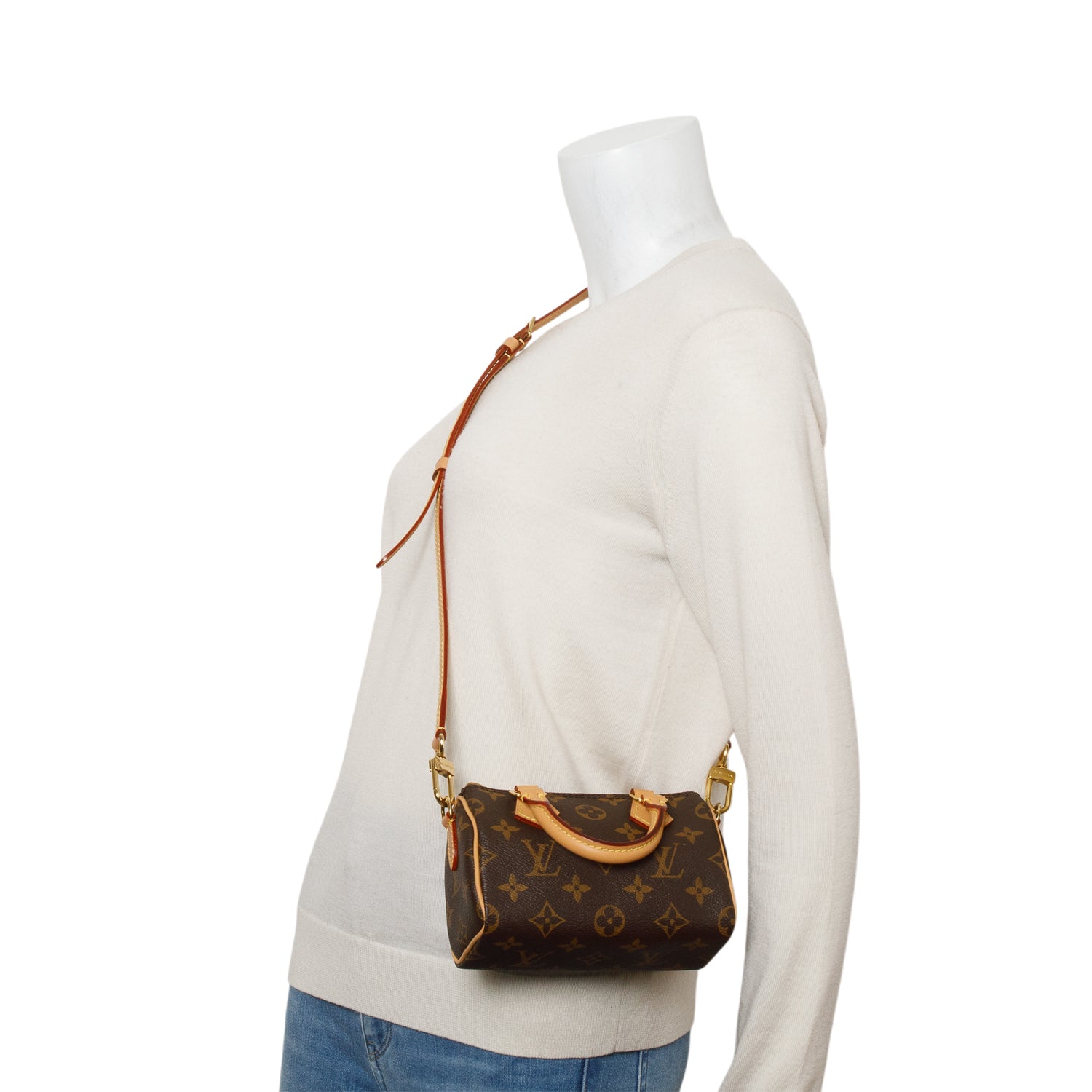 Louis Vuitton 2023 Monogram Nano Speedy Bandouliere w/ Box, Receipt & Strap