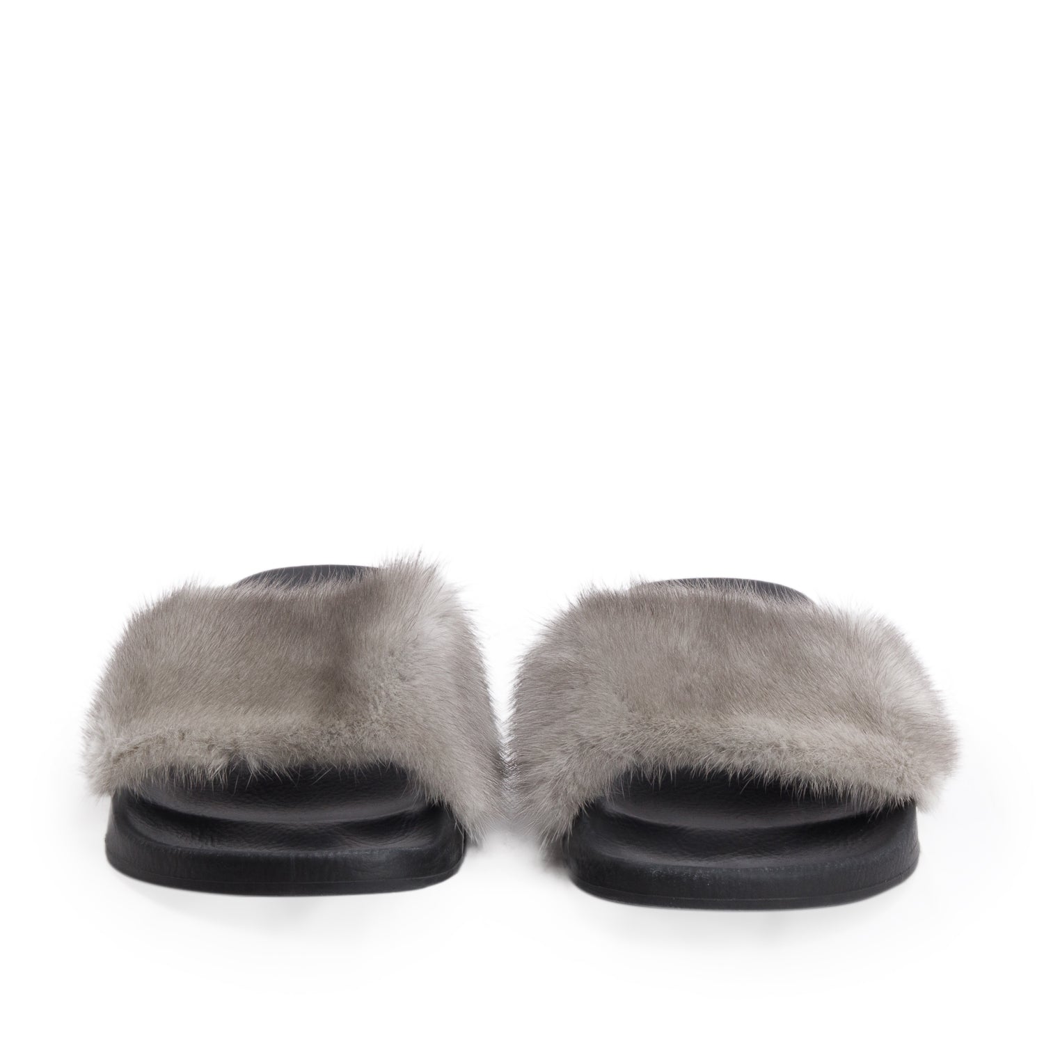 Givenchy Grey Mink Fur Slides, Women's Size 40