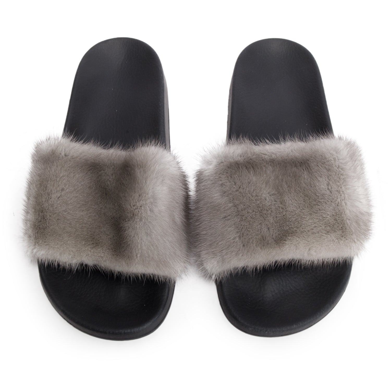 Givenchy Grey Mink Fur Slides, Women's Size 40