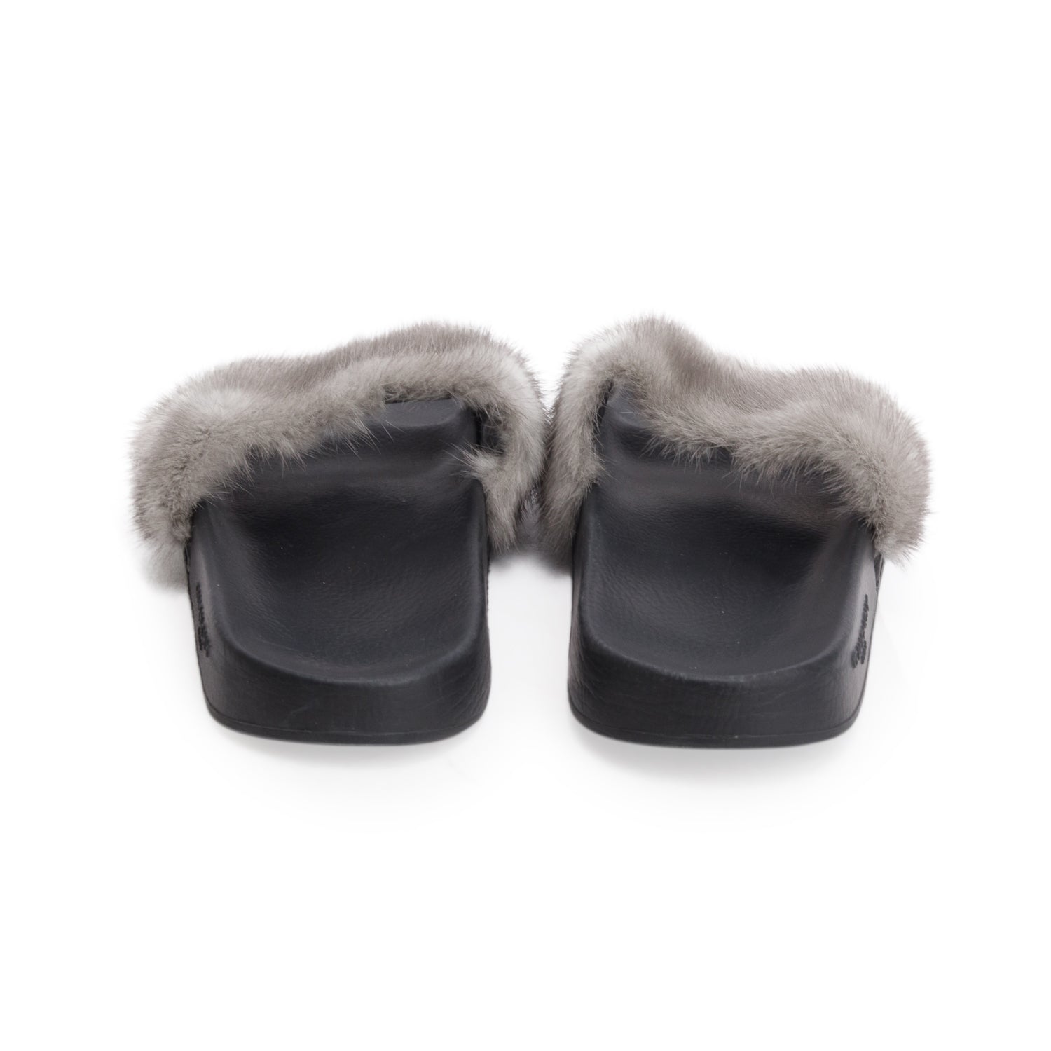 Givenchy Grey Mink Fur Slides, Women's Size 40