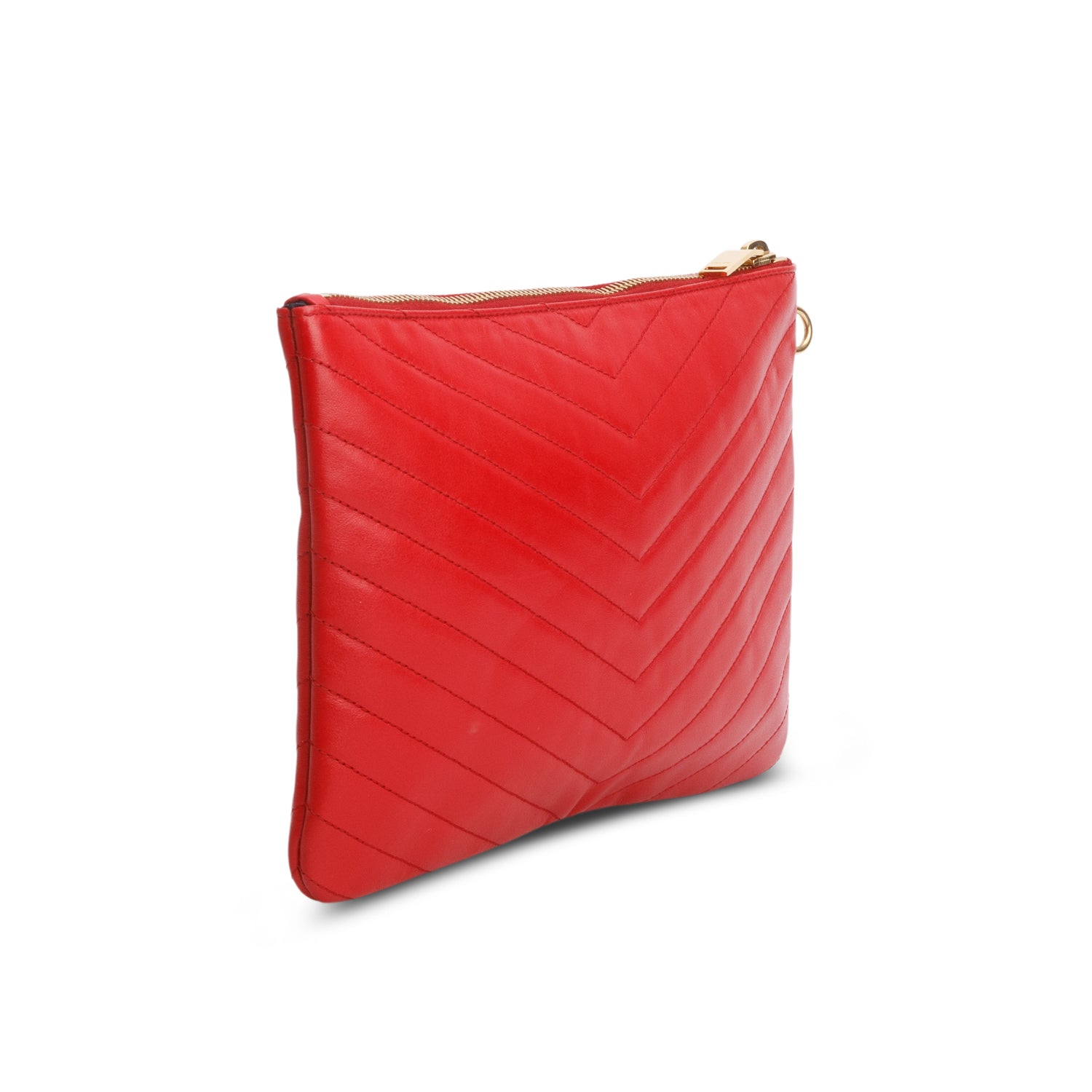 Saint Laurent Calfskin Matelasse Chevron Monogram A5 Wristlet