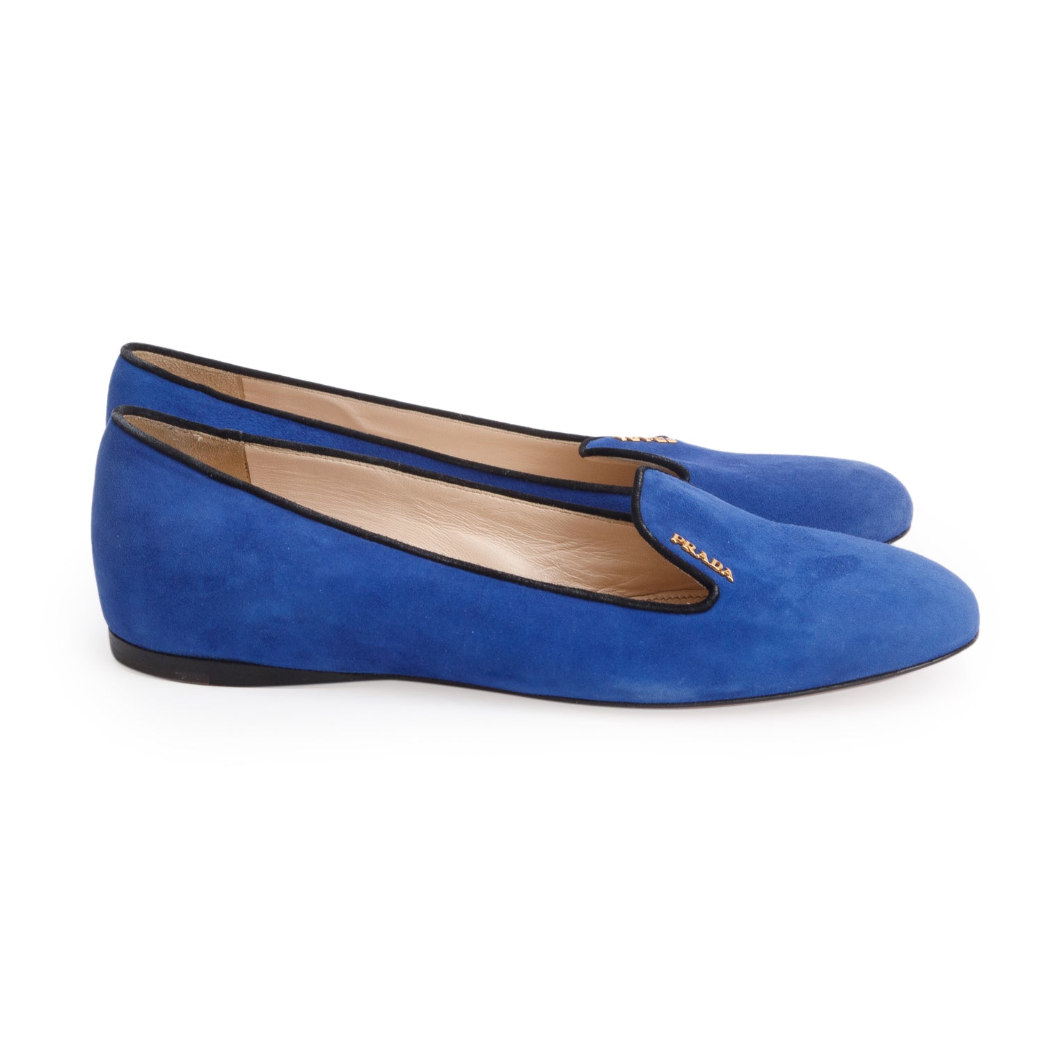 Prada Blue Suede Smoking Slippers, Women's Size 38