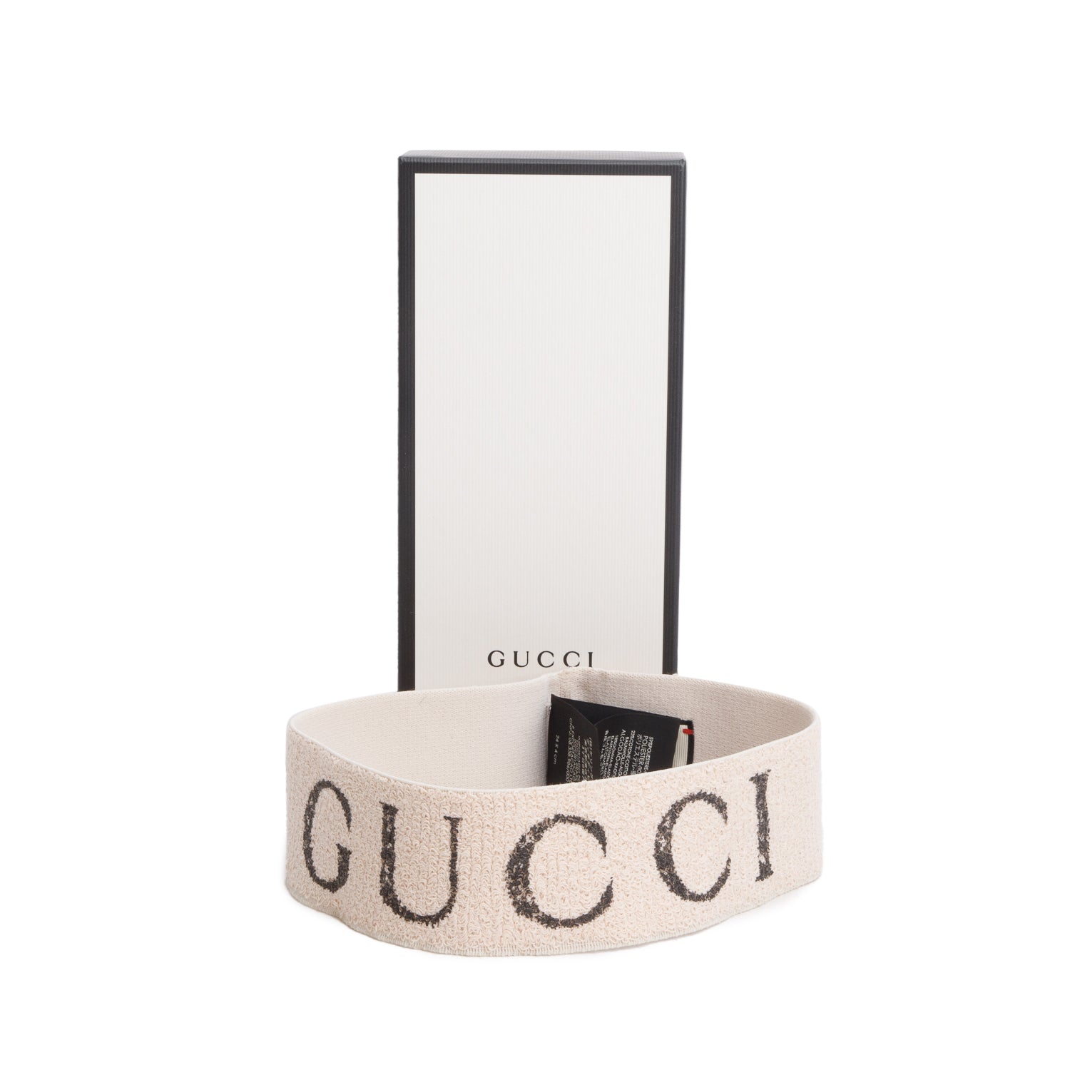 Gucci Beige Logo Sweatband w/ Box
