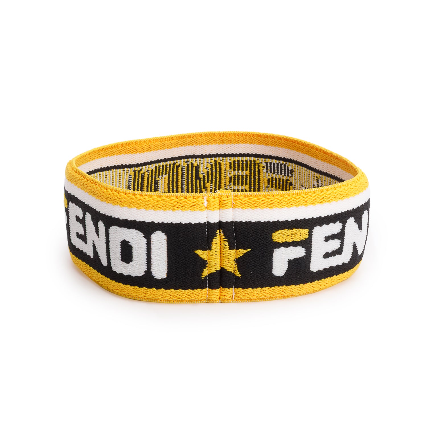 Fendi Yellow Black Logo Knitted Sweatband