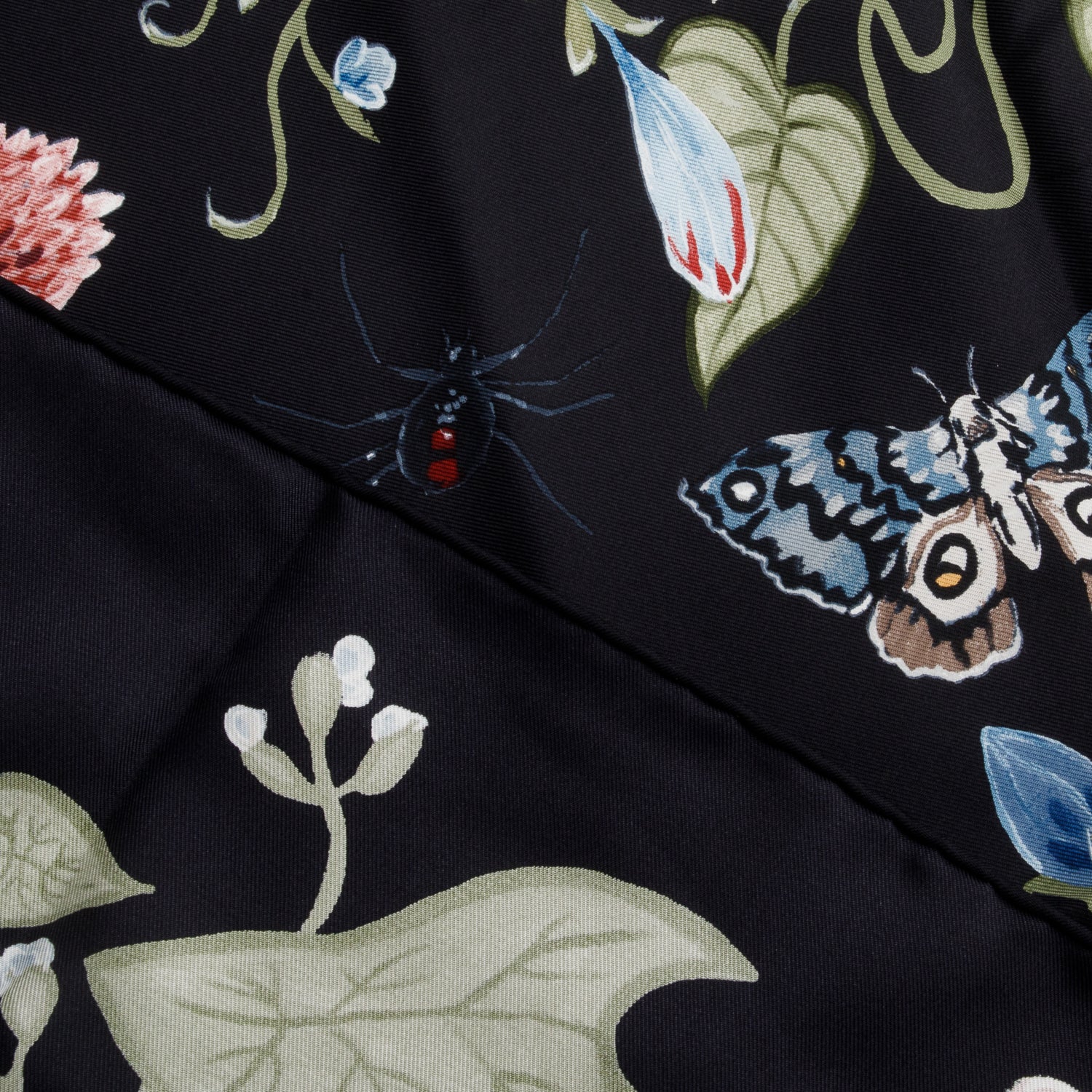 Gucci Black Flora Print Silk Scarf 90