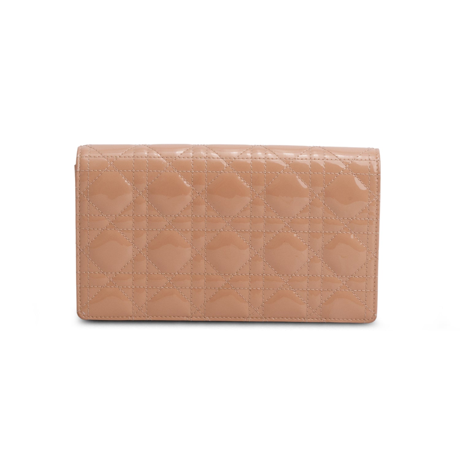 Christian Dior 2021 Pink Patent Leather Cannage Lady Dior Clutch w/ Box & Inserts