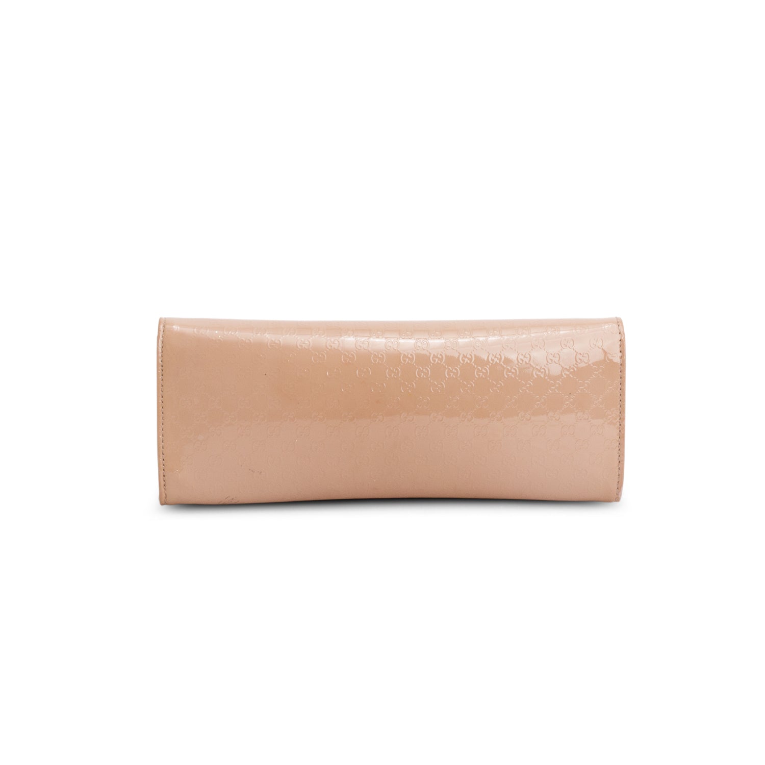 Gucci Beige Patent Leather Signature Micro Broadway Clutch