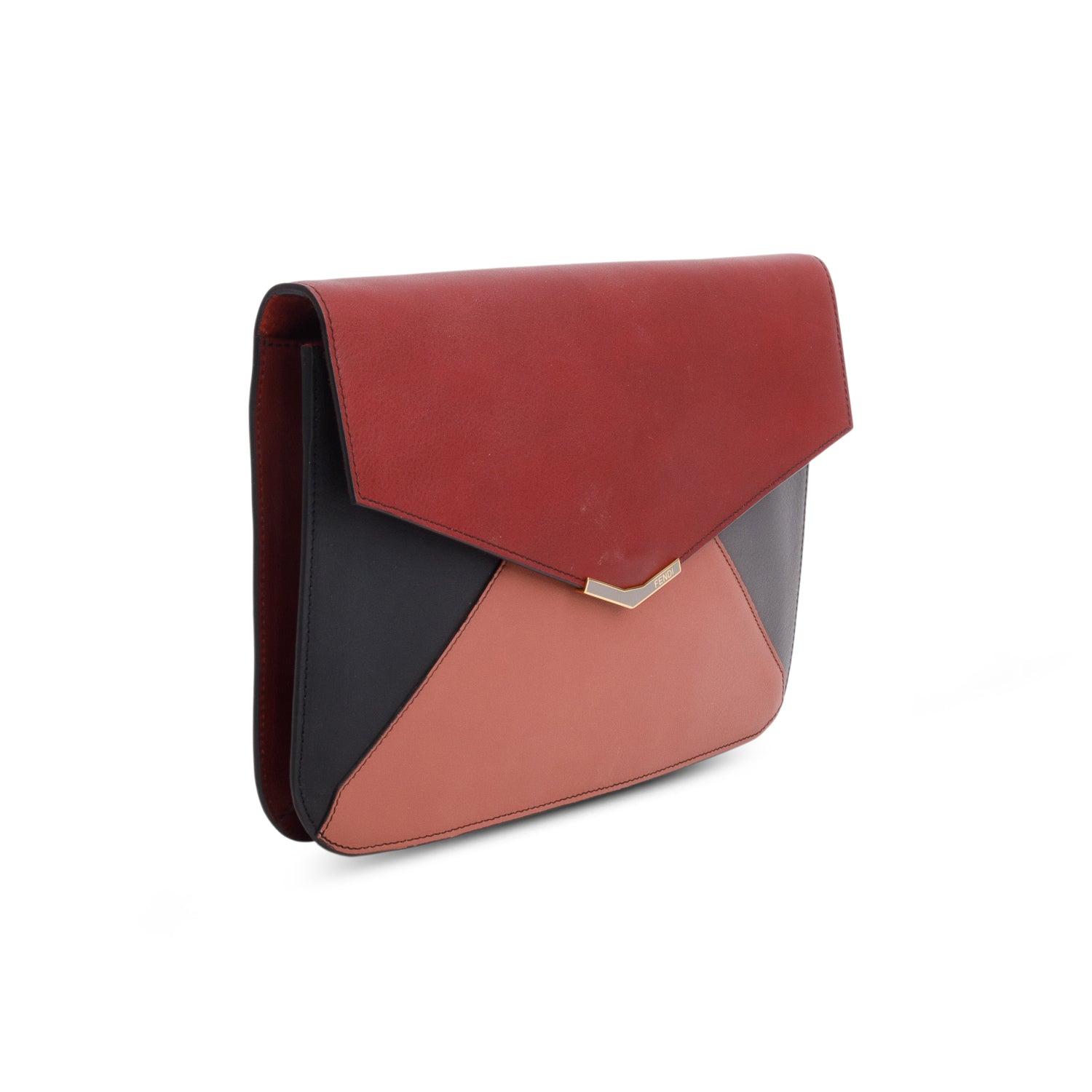 Fendi Tri-Colour Vitello 2Jours Envelope Clutch