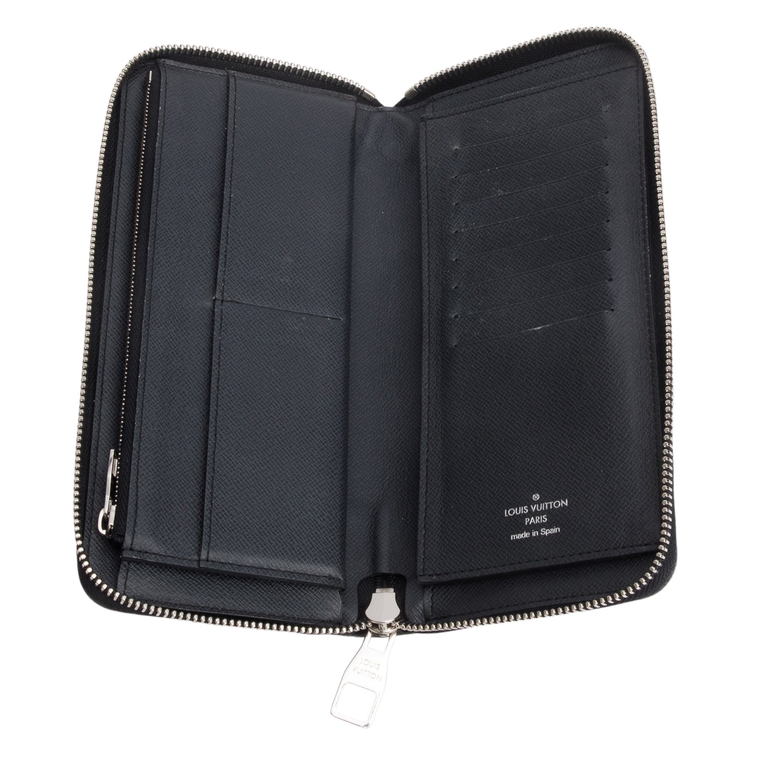 Louis Vuitton Black Taiga Leather Vertical Zippy Wallet