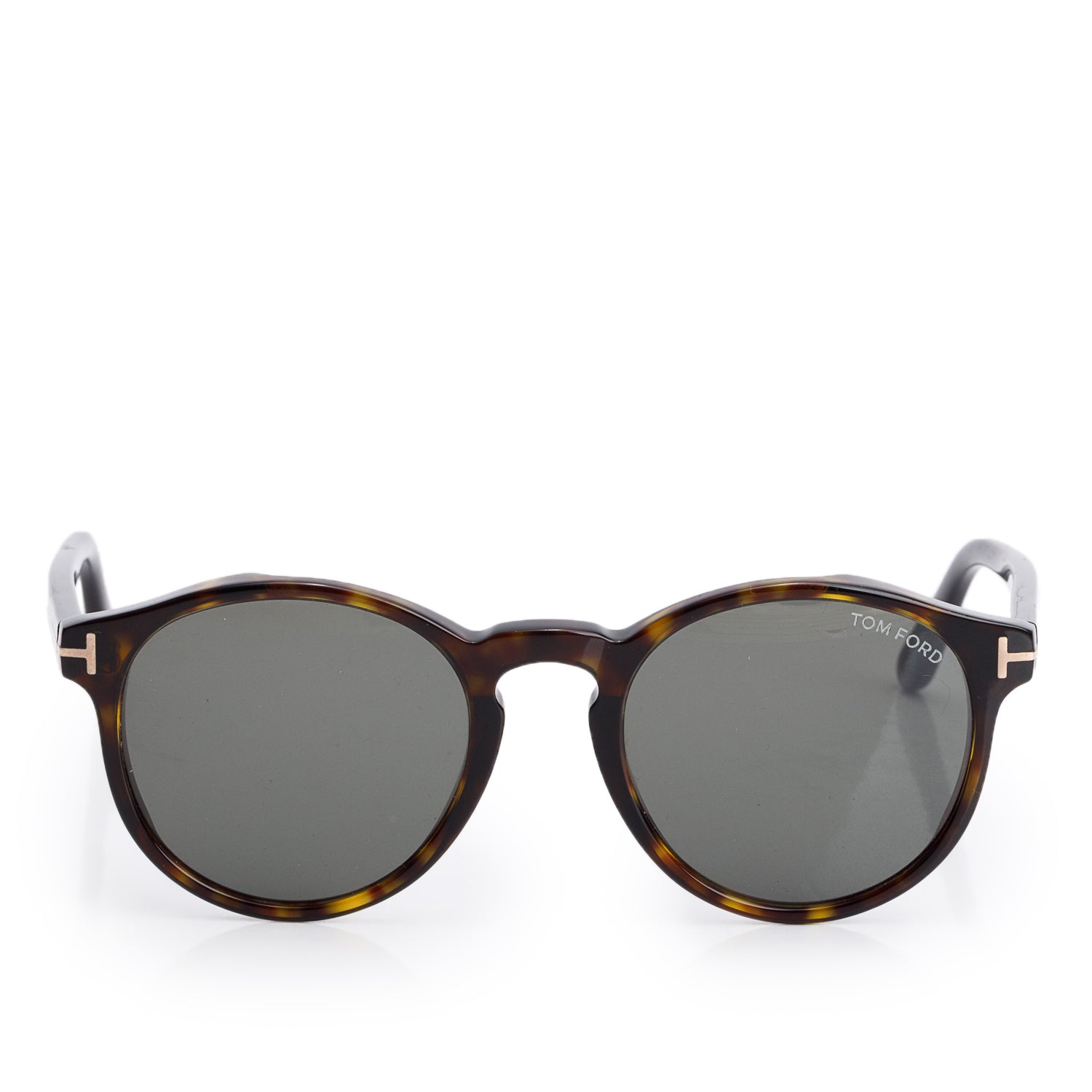 Tom Ford TF 591 Havana Ian-02 Acetate Round Sunglasses w/ Case