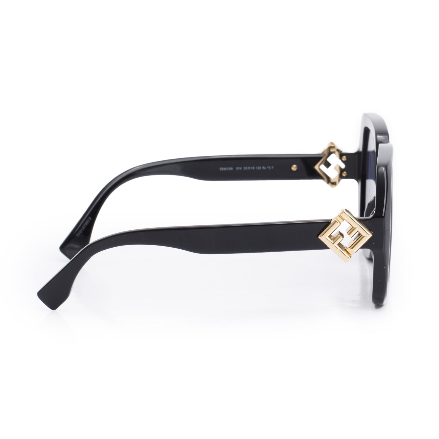 Fendi FE40139I Black Acetate Oversized Square Sunglasses w/ Box & Pouch