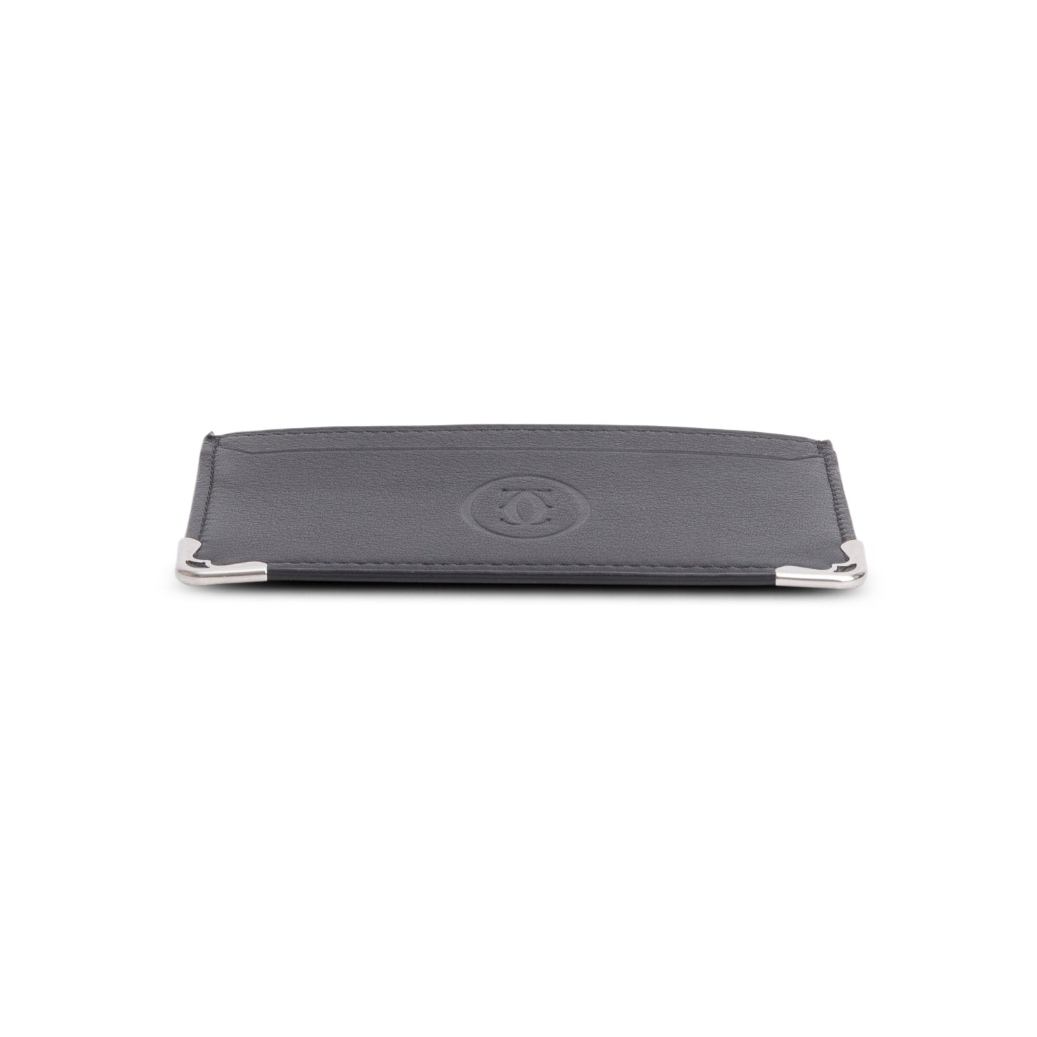 Cartier Black Calfskin Logo Embossed Must Card Holder w/ Box