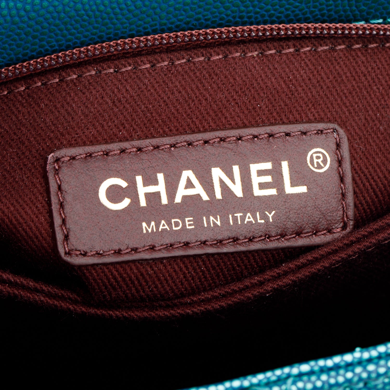 Chanel Metallic Green Caviar Quilted Mini Coco Top Handle Flap Bag w/ Box & Authenticity Card