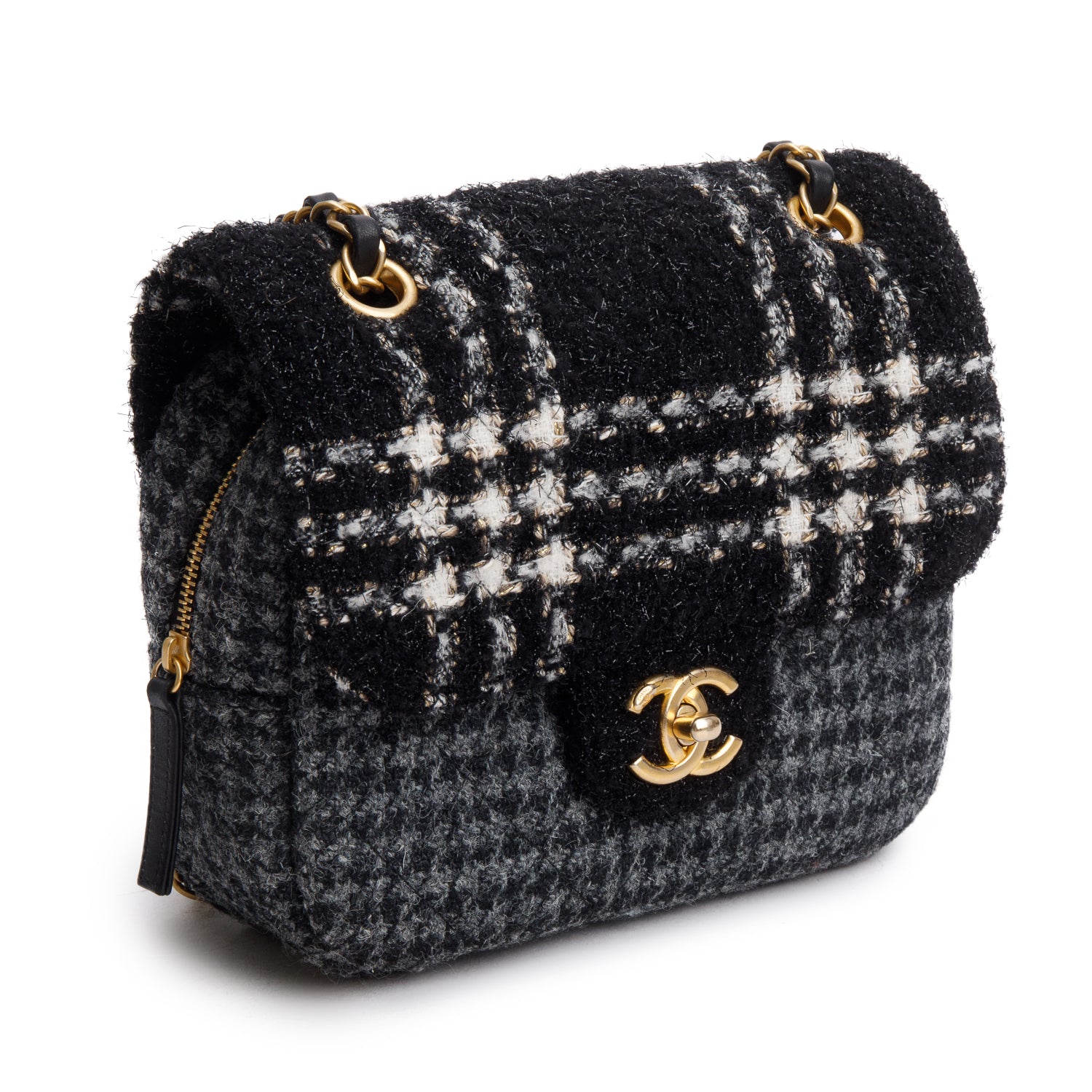 Chanel Grey Tweed Mini Square Flap Bag