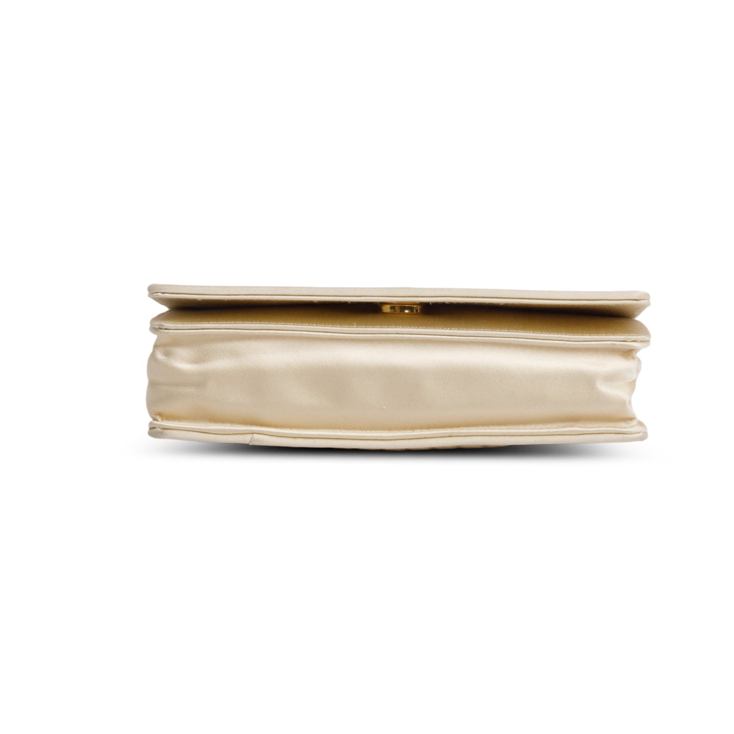 Bottega Veneta Vintage Cream Satin Intrecciato Flap Bag