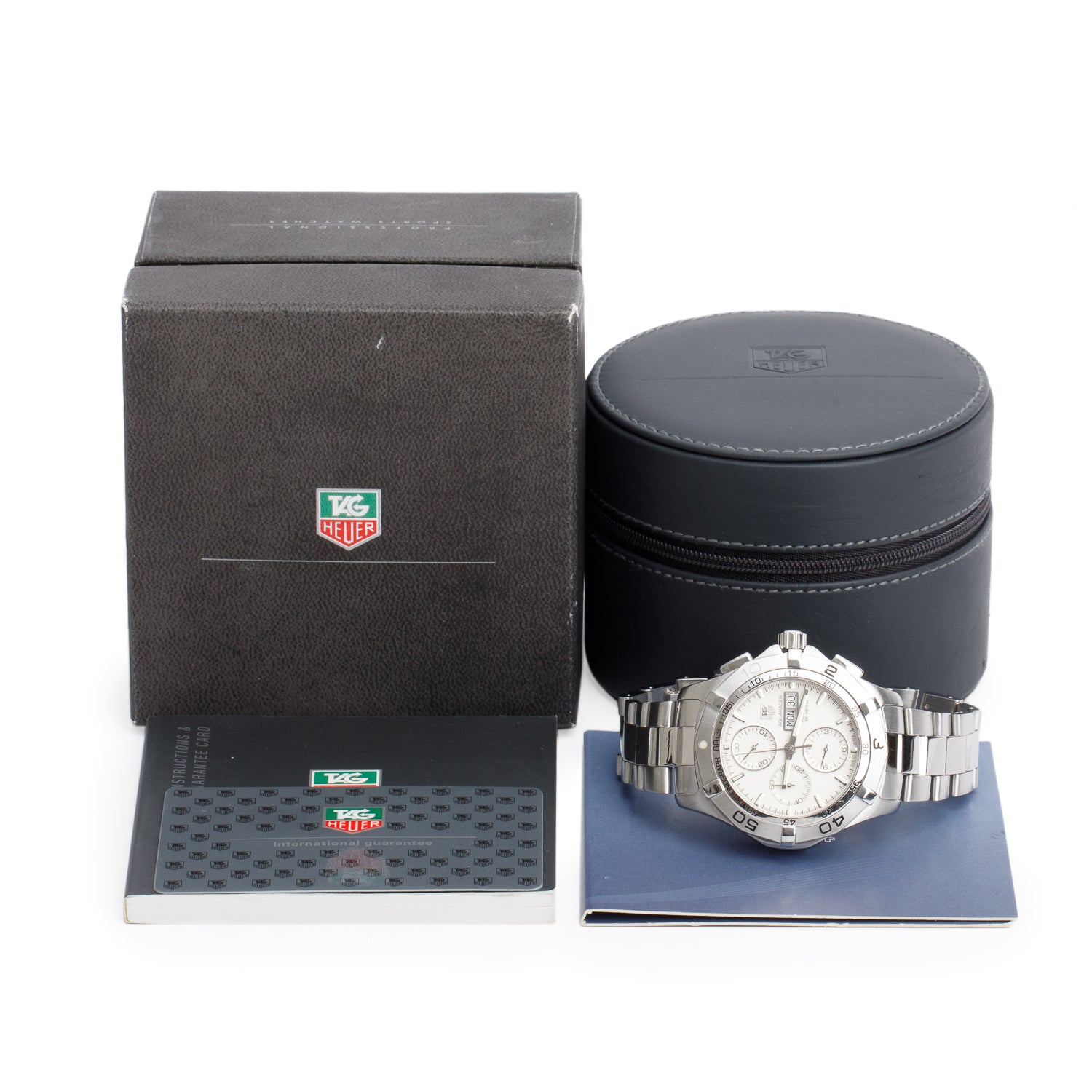 Tag Heuer Stainless Steel Aquaracer 43 MM Chronograph Automatic Watch Silver Dial CAF2011 w/ Box & Papers